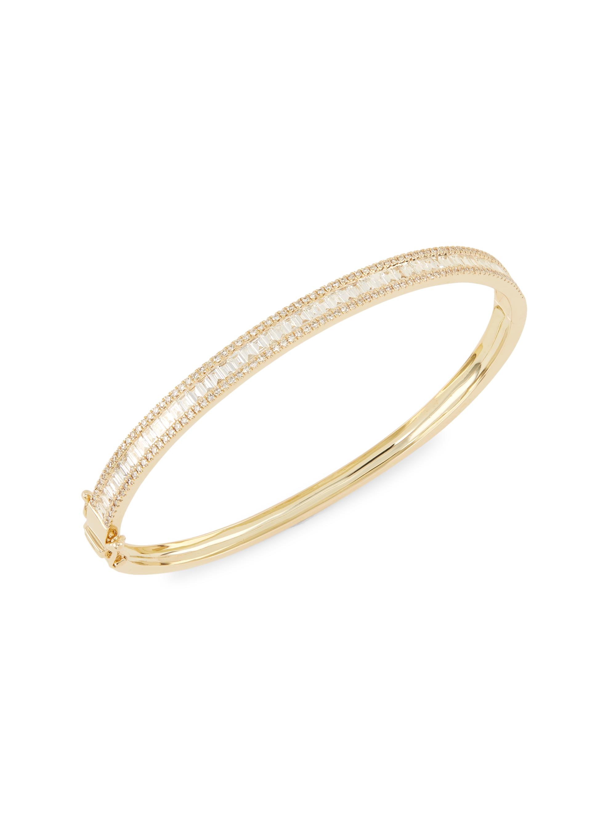 Saks Fifth Avenue Collection Women's 14K Yellow Gold & 1.74 TCW Diamond Bangle - Yellow Gold