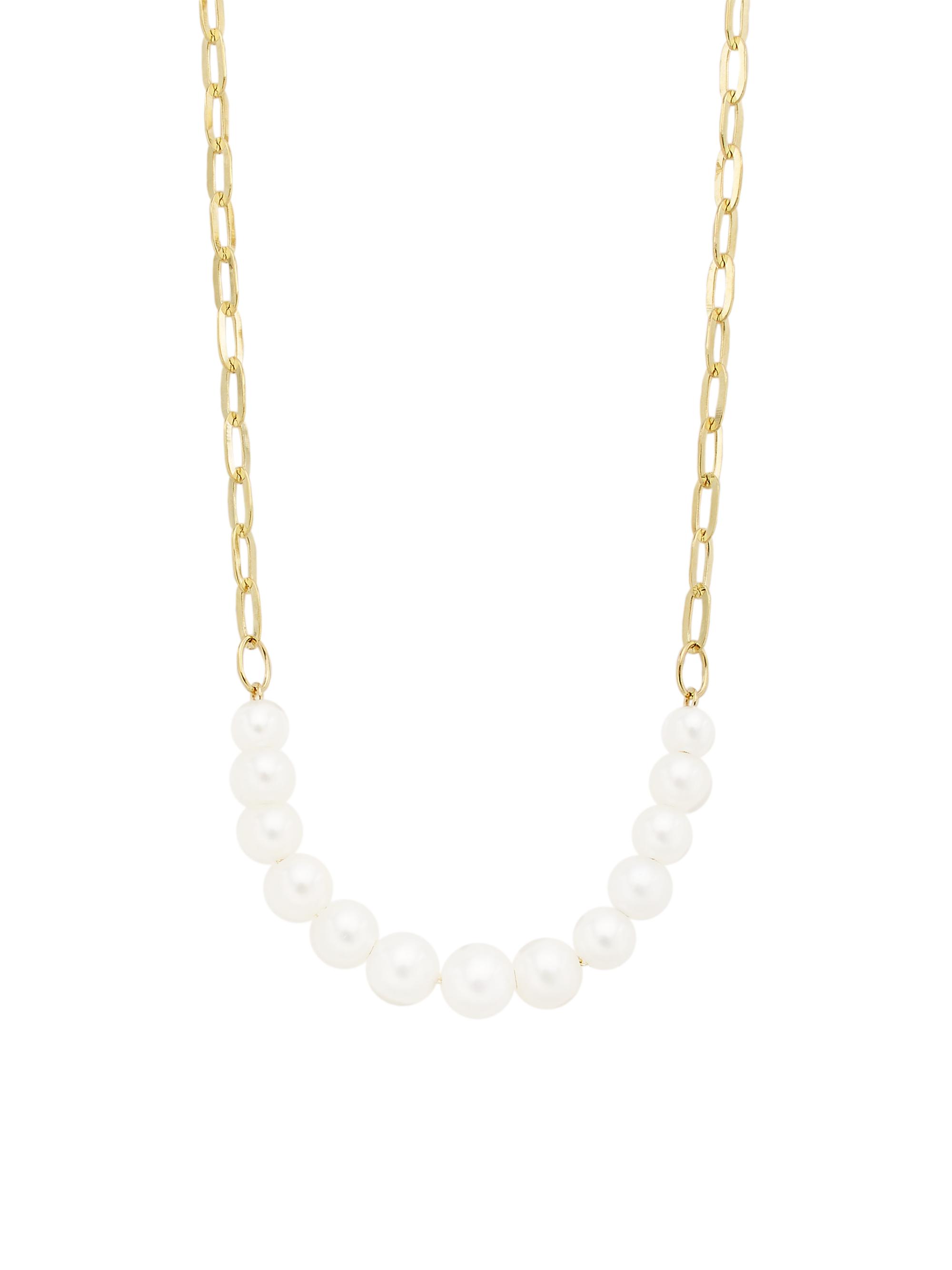 Saks Fifth Avenue Collection Women's 14K Yellow Gold & 3.5-6MM Cultured Freshwater Pearl Necklace - Yellow Gold