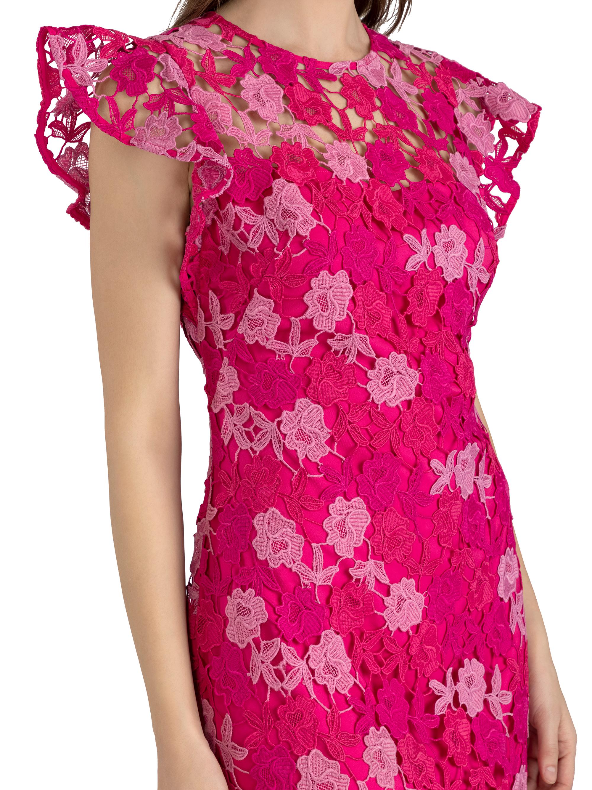 knee length dresses for ladies Shoshanna Women's Raven Lace Dress - Orange - Size 4 main image 1