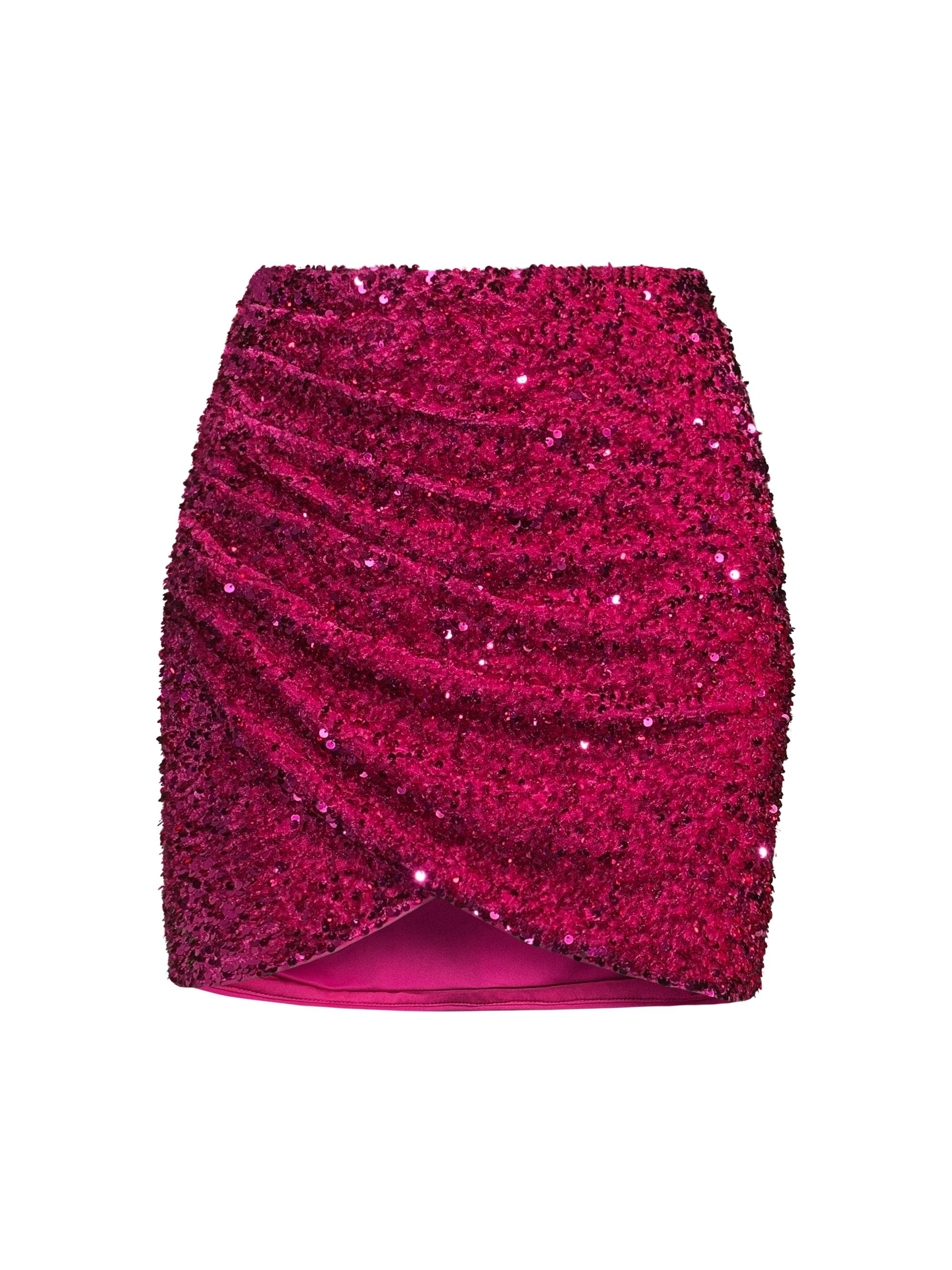 Line & Dot Women's Hurley Sequined Miniskirt - Fuchsia