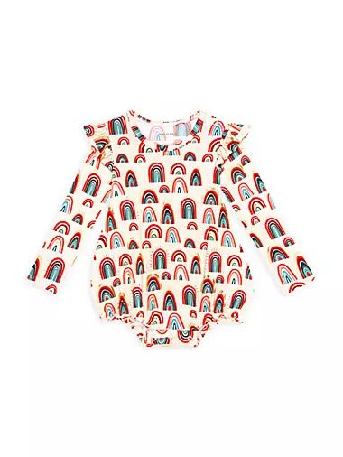 Baby Girl's Skyla Print Ruffle Trim Bodysuit