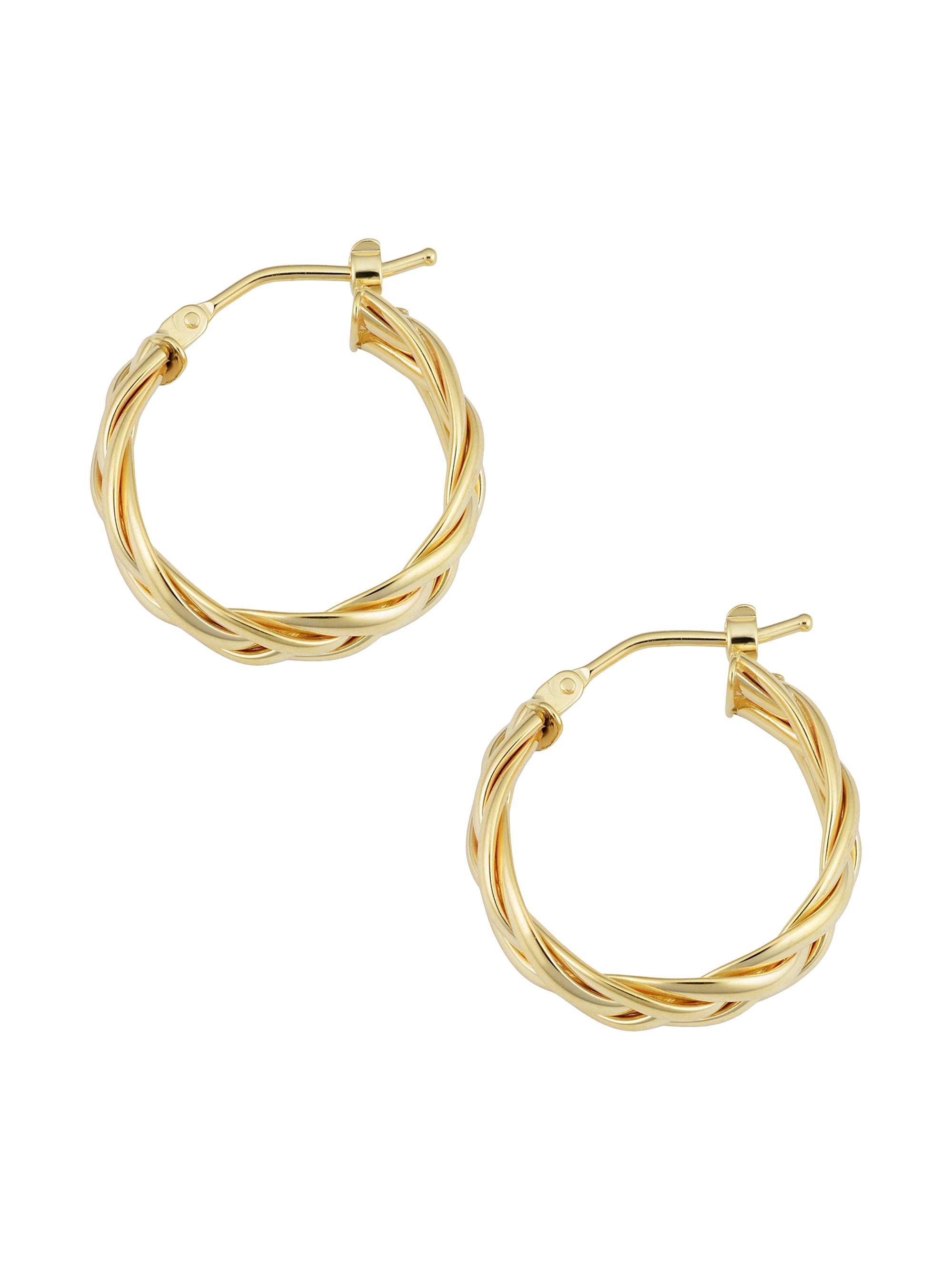 Oradina Women's 14K Yellow Gold Caesar Midi Hoops - Yellow Gold