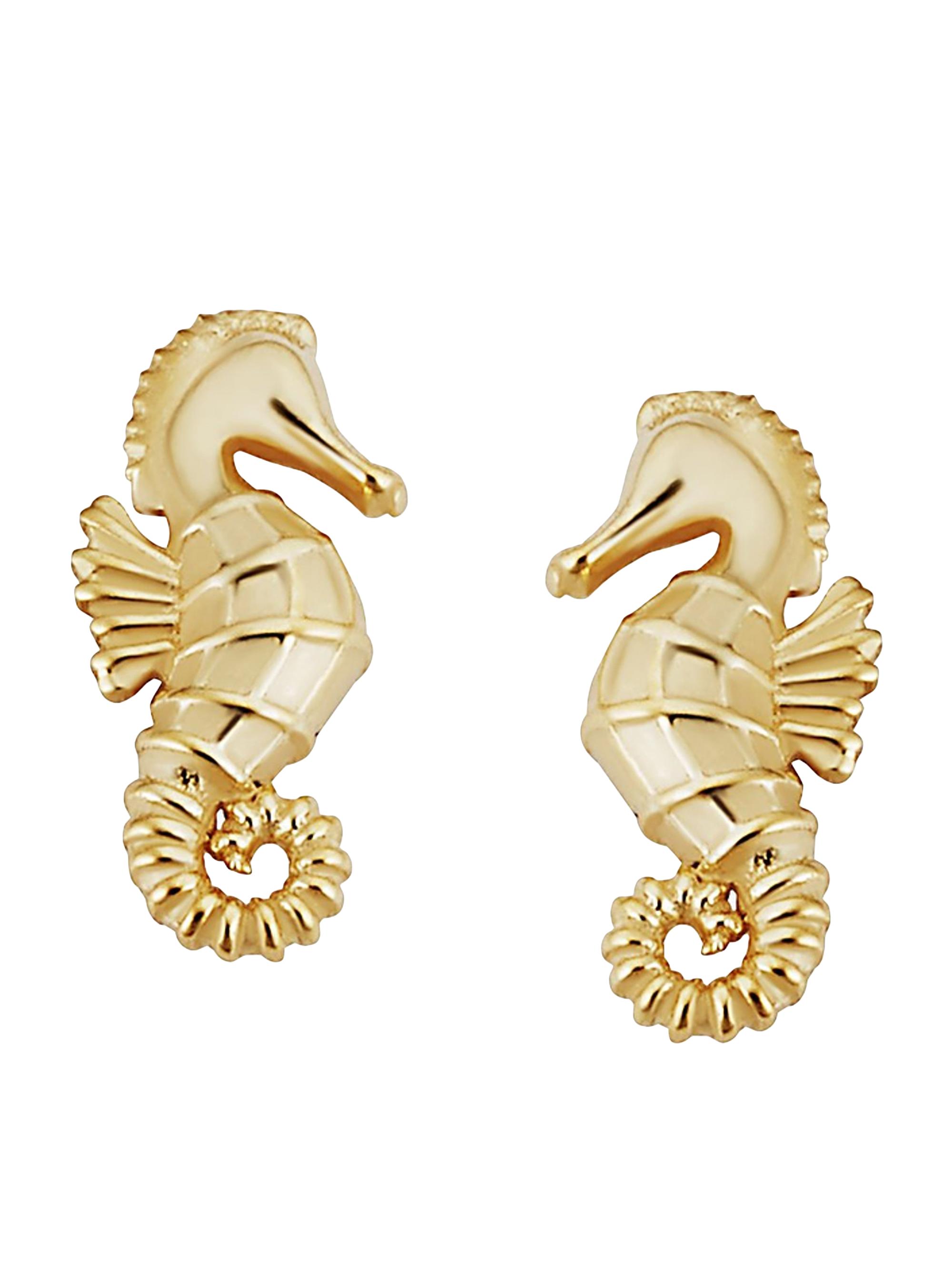 Oradina Women's 14K Yellow Gold Seahorse Studs - Yellow Gold