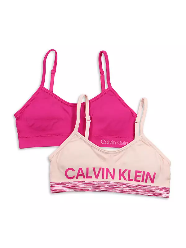 Shop Calvin Klein Girl's 2-Pair Logo Bra Set