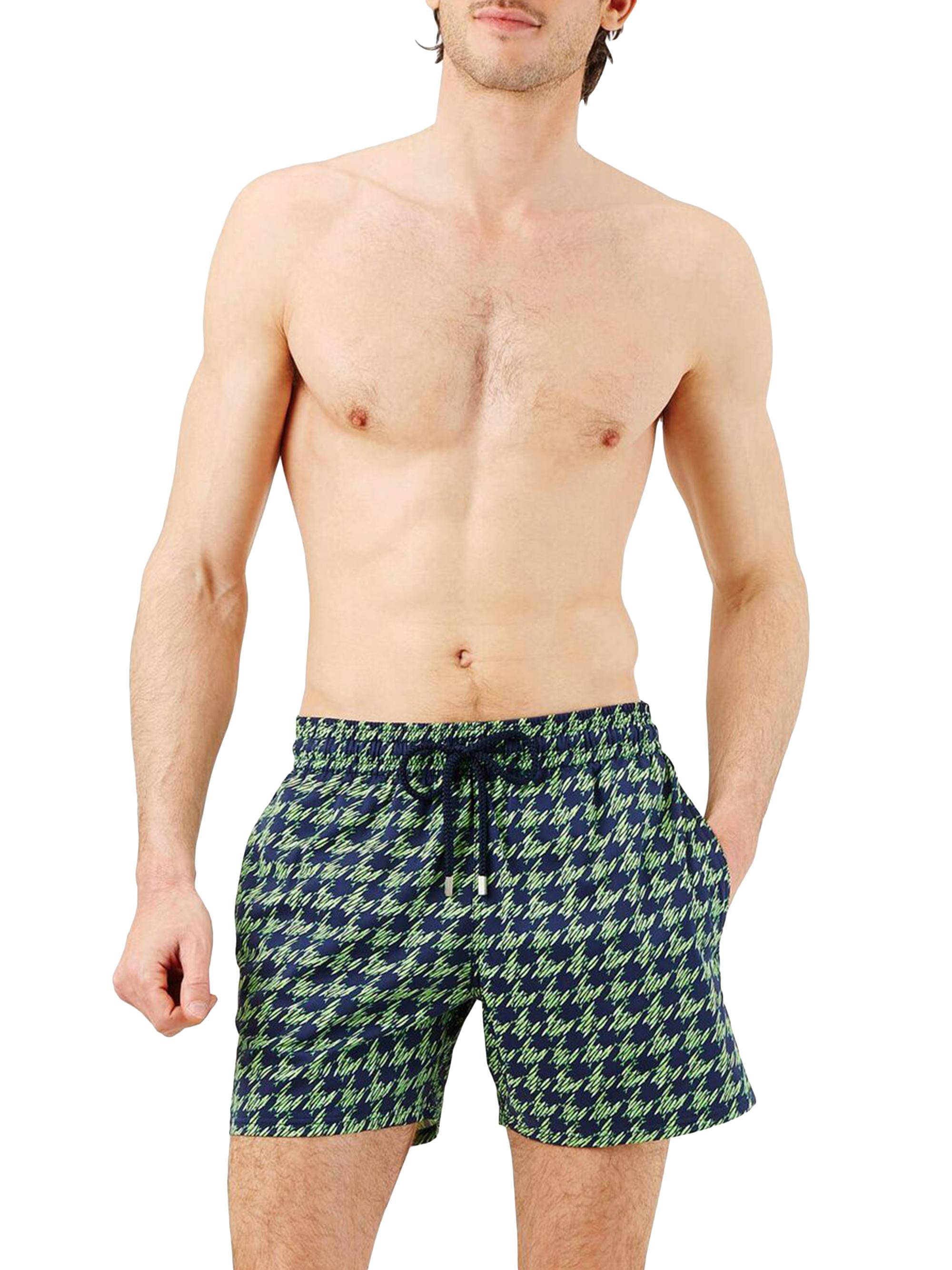 Vilebrequin Men's Fish Foot Stretch Swim Shorts - Bleu Marine