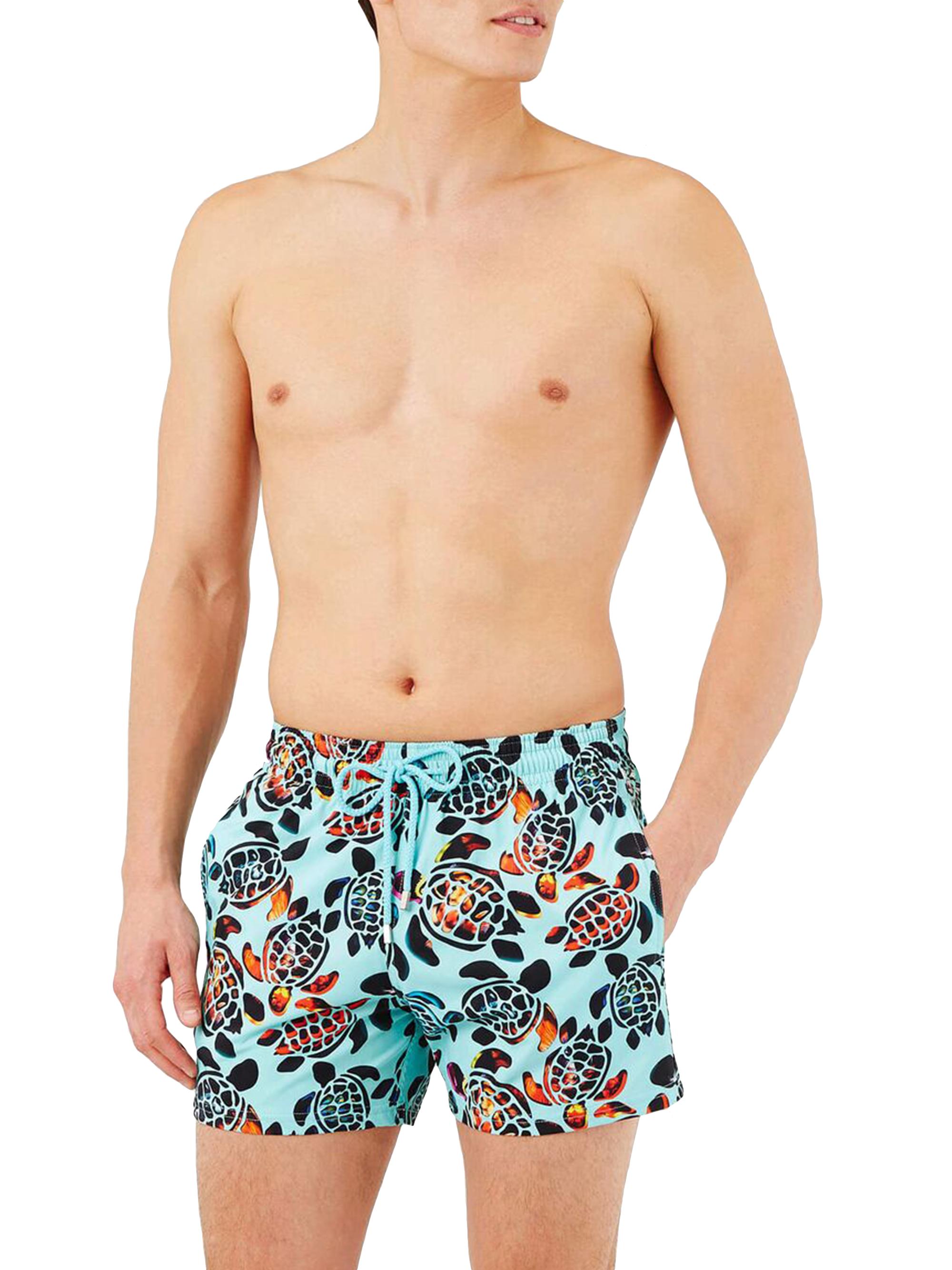 Vilebrequin Men's Screen Turtles Swim Shorts - Lagon