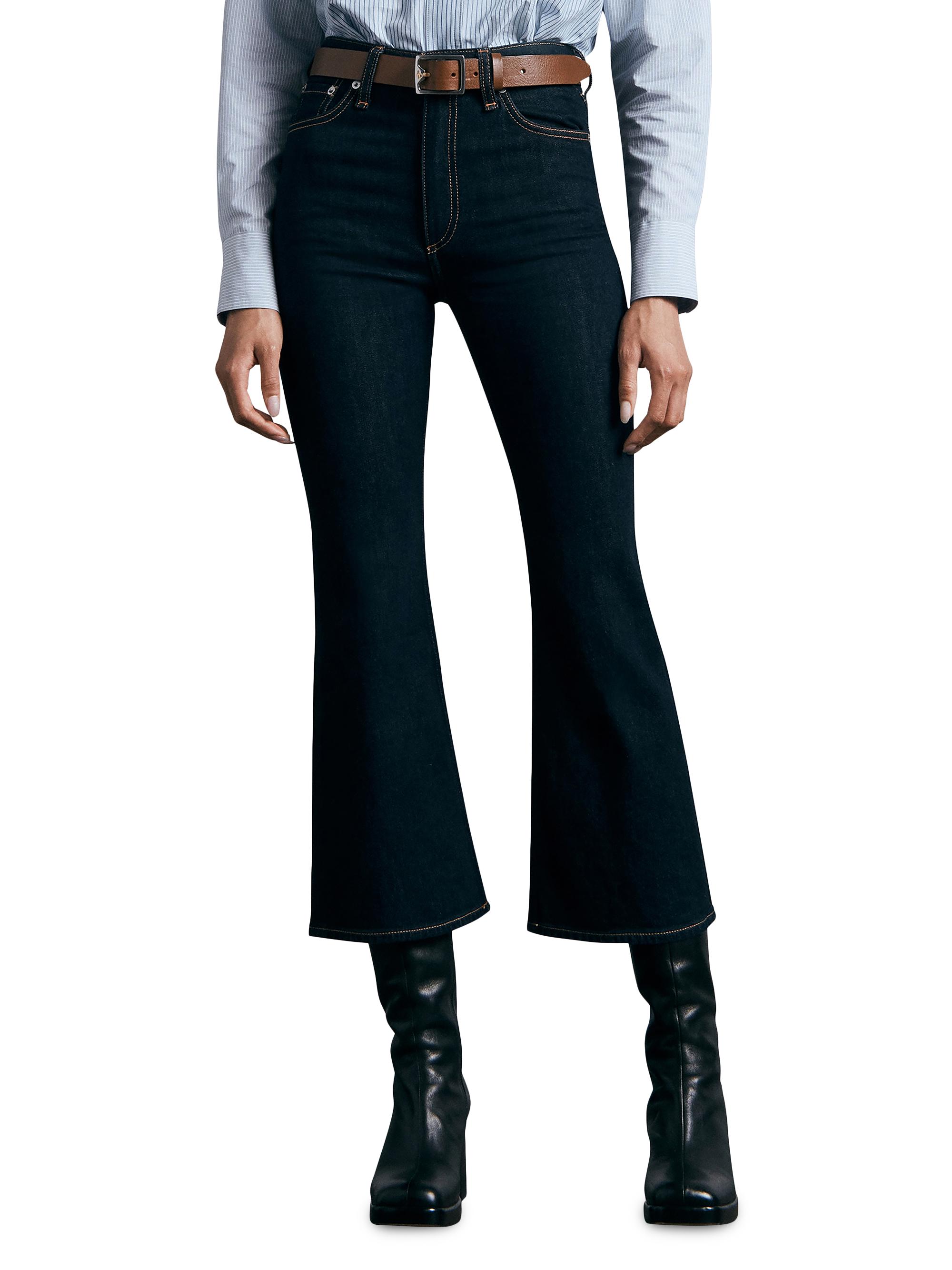 rag & bone Women's Casey High-Rise Ankle Flare Jeans - Rinse