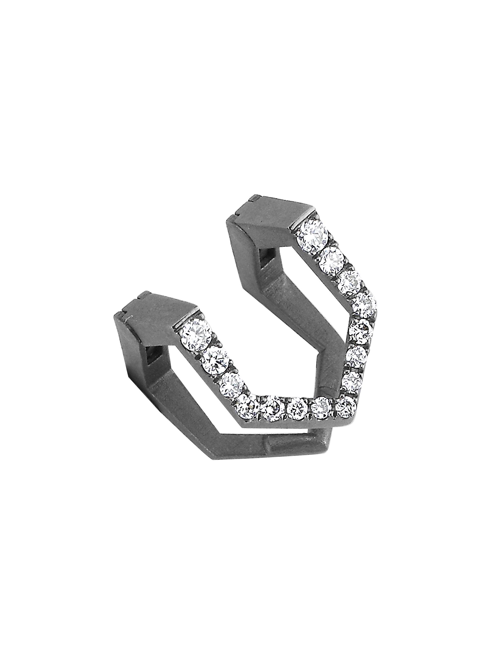 Ascher Women's Luminescence Black Rhodium-Plate & Diamond Ascent Ear Cuff - Black