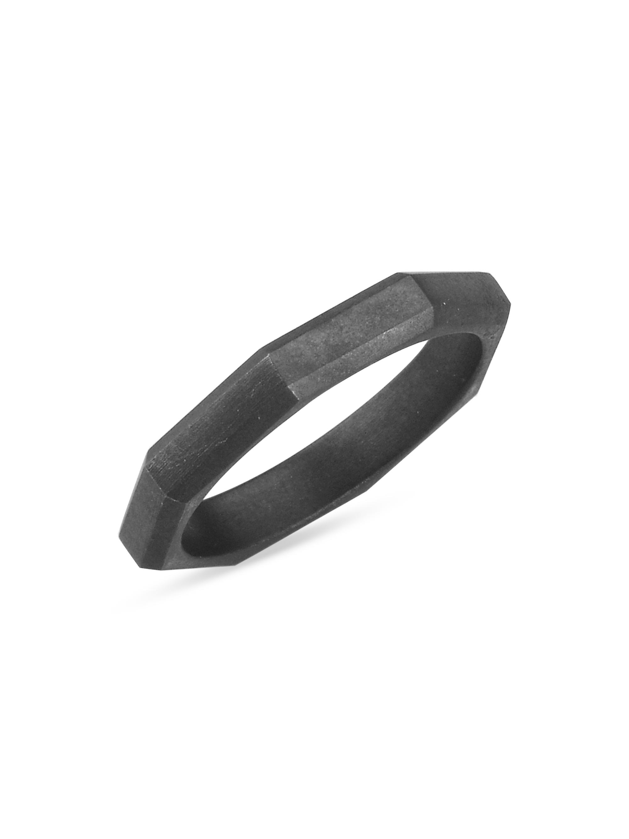 Ascher Women's Luminescence Black Rhodium-Plate Brushed Celestial Ring - Black
