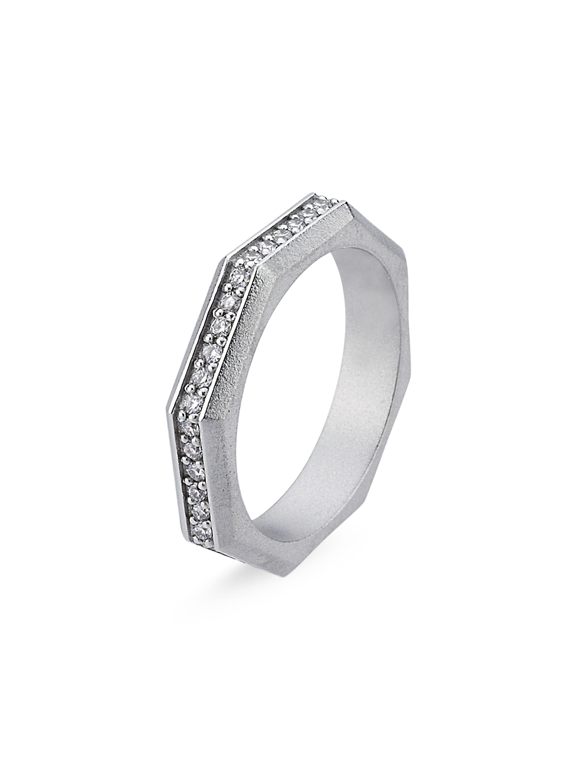 Ascher Women's Luminescence 18K White Gold & Diamond Brushed Celestial Ring - White Gold