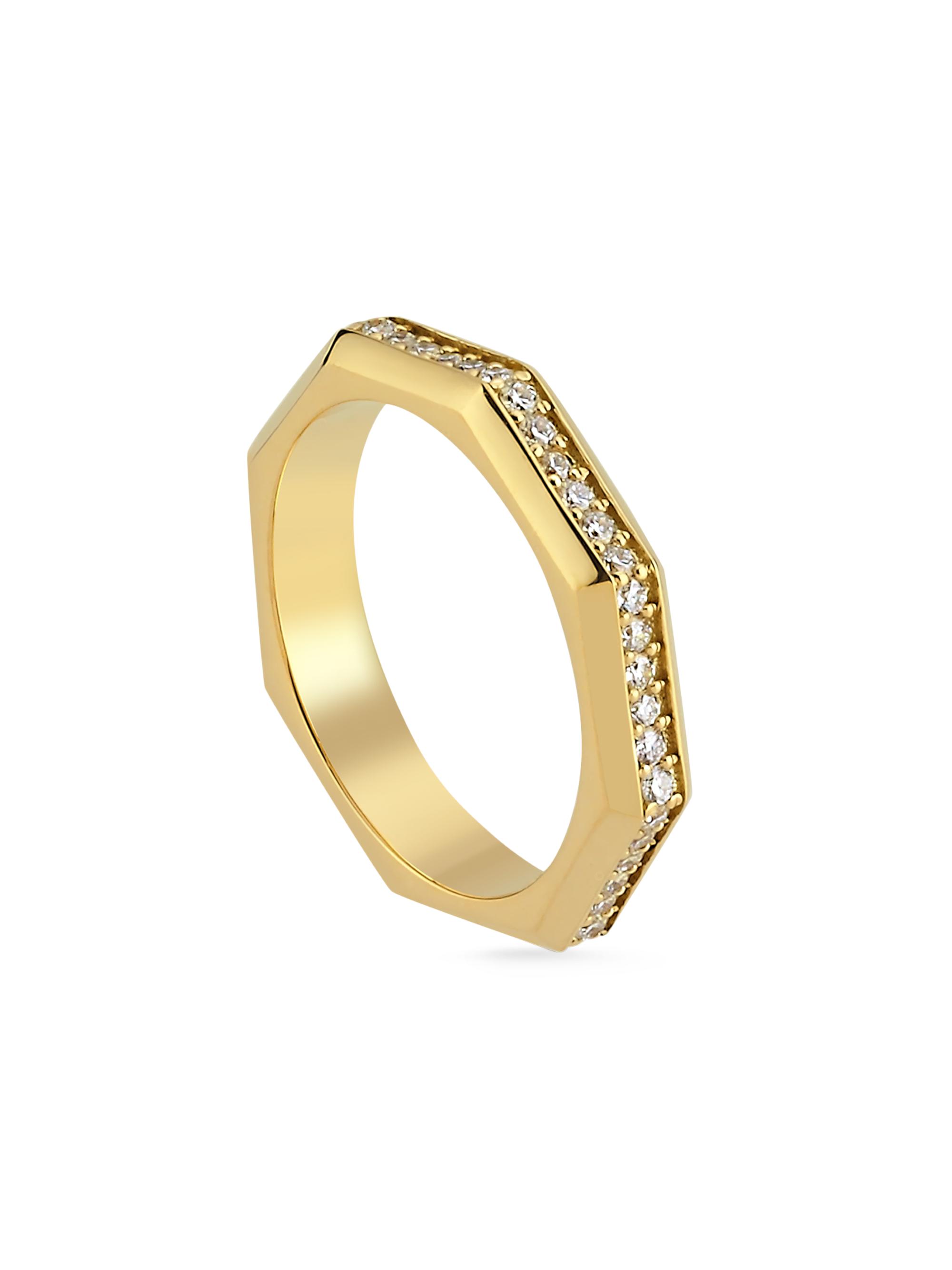 Ascher Women's Luminescence 18K Gold & Diamond Polished Celestial Ring - Yellow Gold