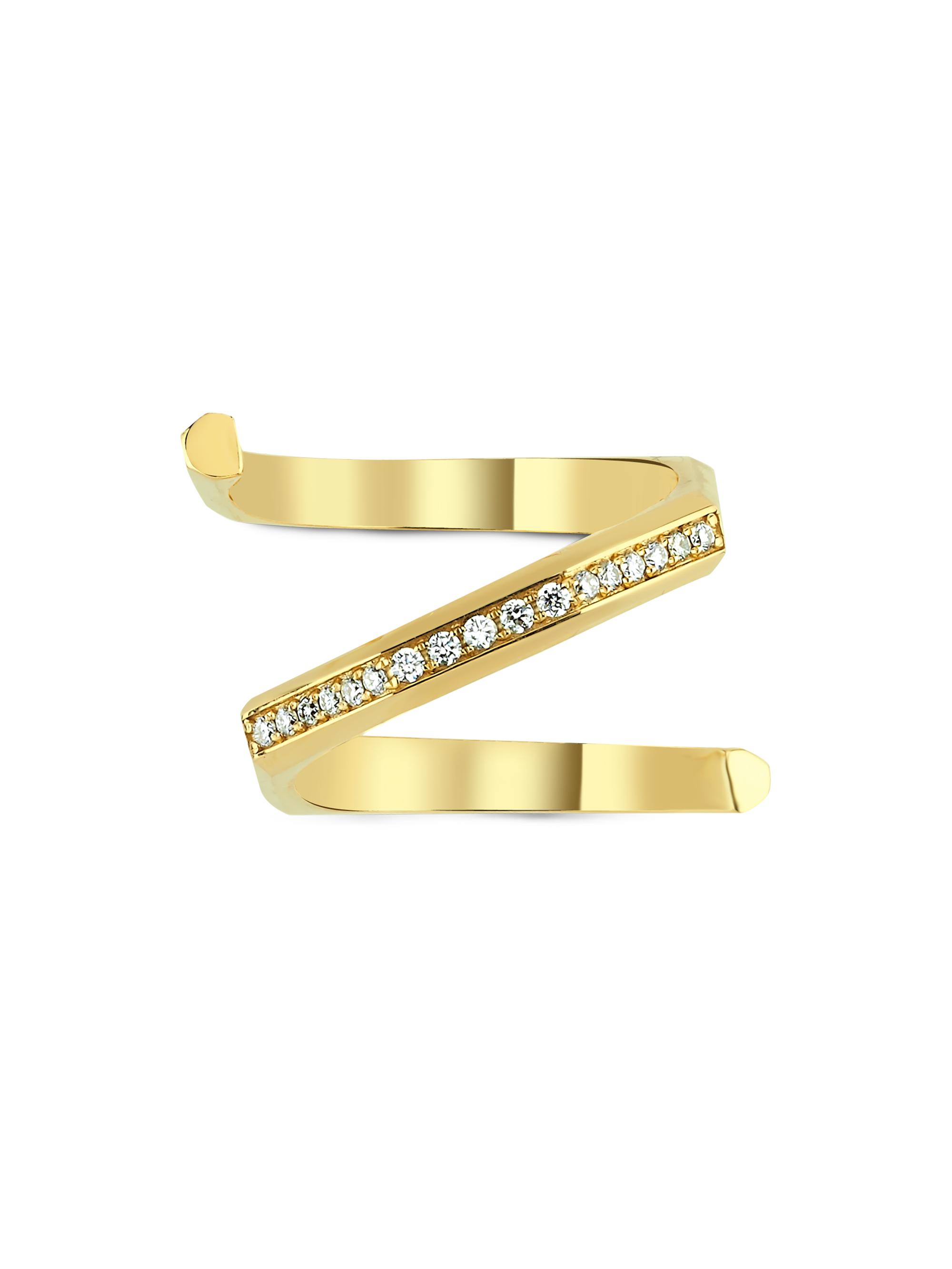 Ascher Women's Luminescence 18K Gold & Diamond Hypnosis Ring - Yellow Gold