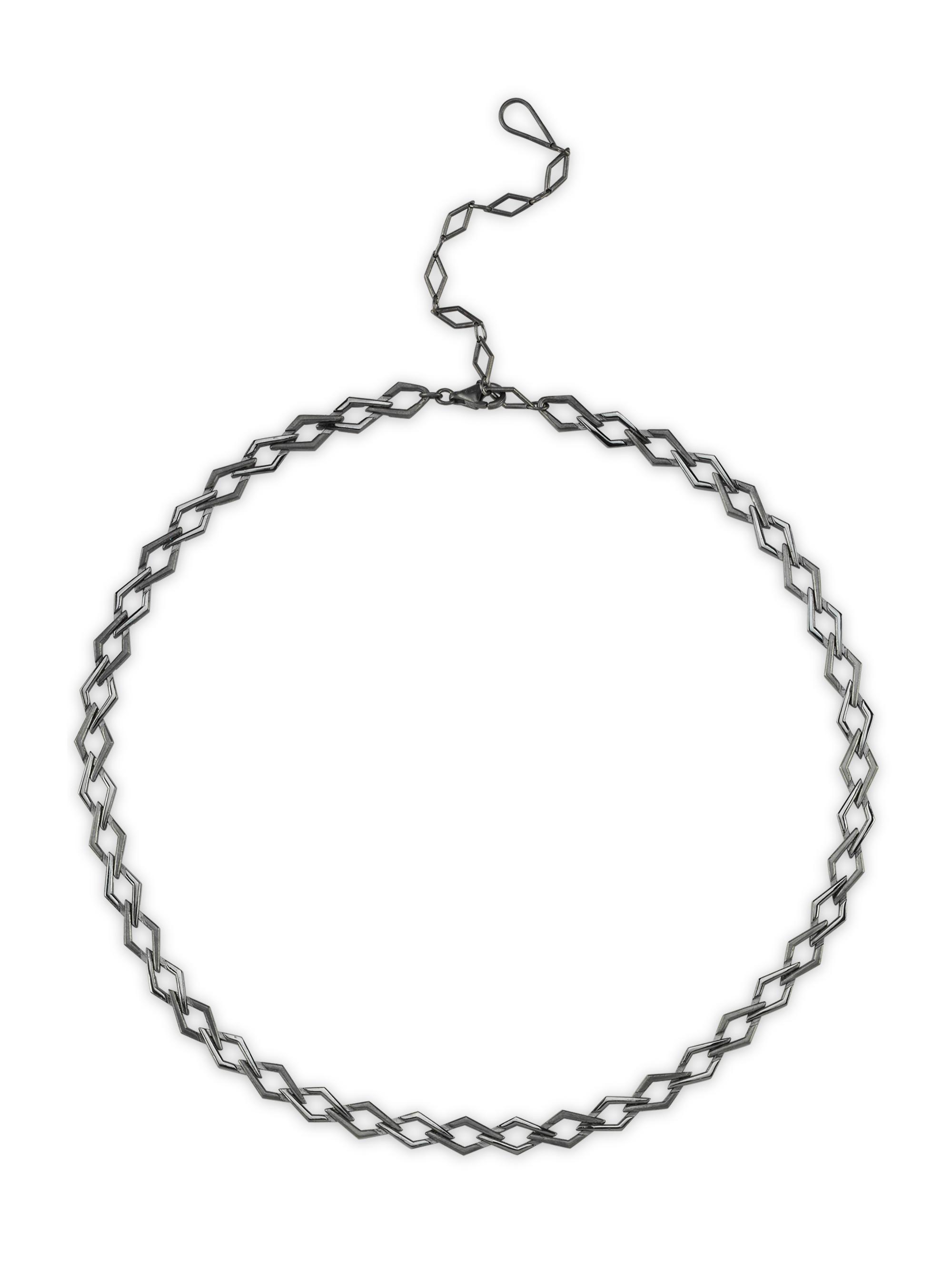 Ascher Women's Luminescence Black Rhodium-Plate Black Hole Choker - Black