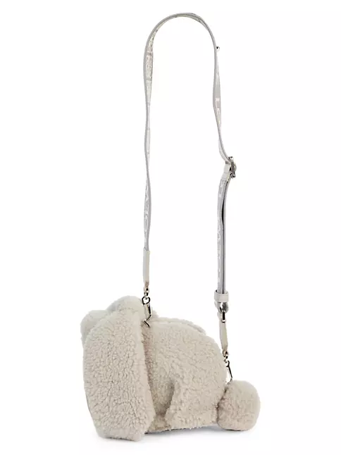Chanel One-Of-A-Kind Rabbit Fur Le Boy White Cream Crossbody Shoulder  Handbag!