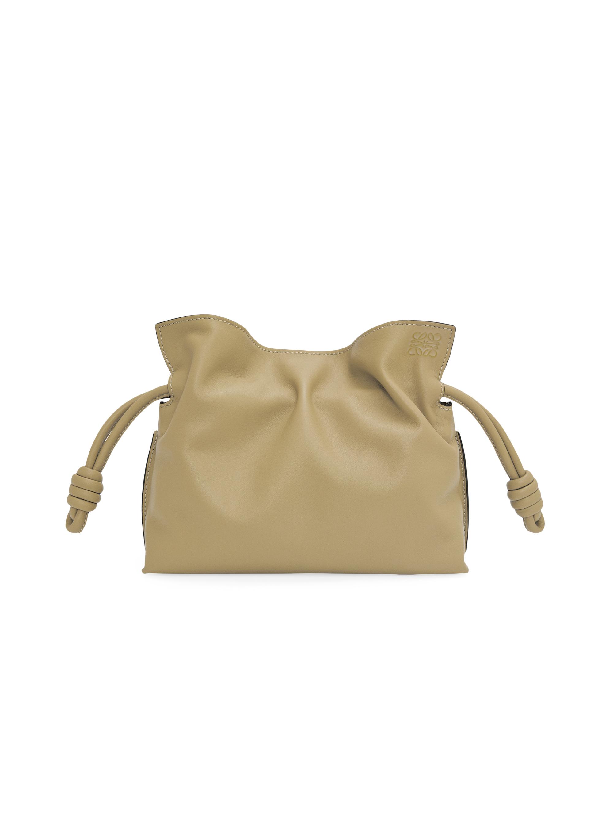 LOEWE Women's Mini Flamenco Leather Clutch - Clay Green