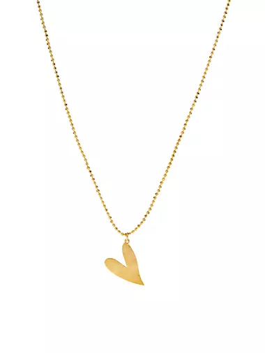 Be Mine 14K Yellow Gold Heart Pendant Necklace