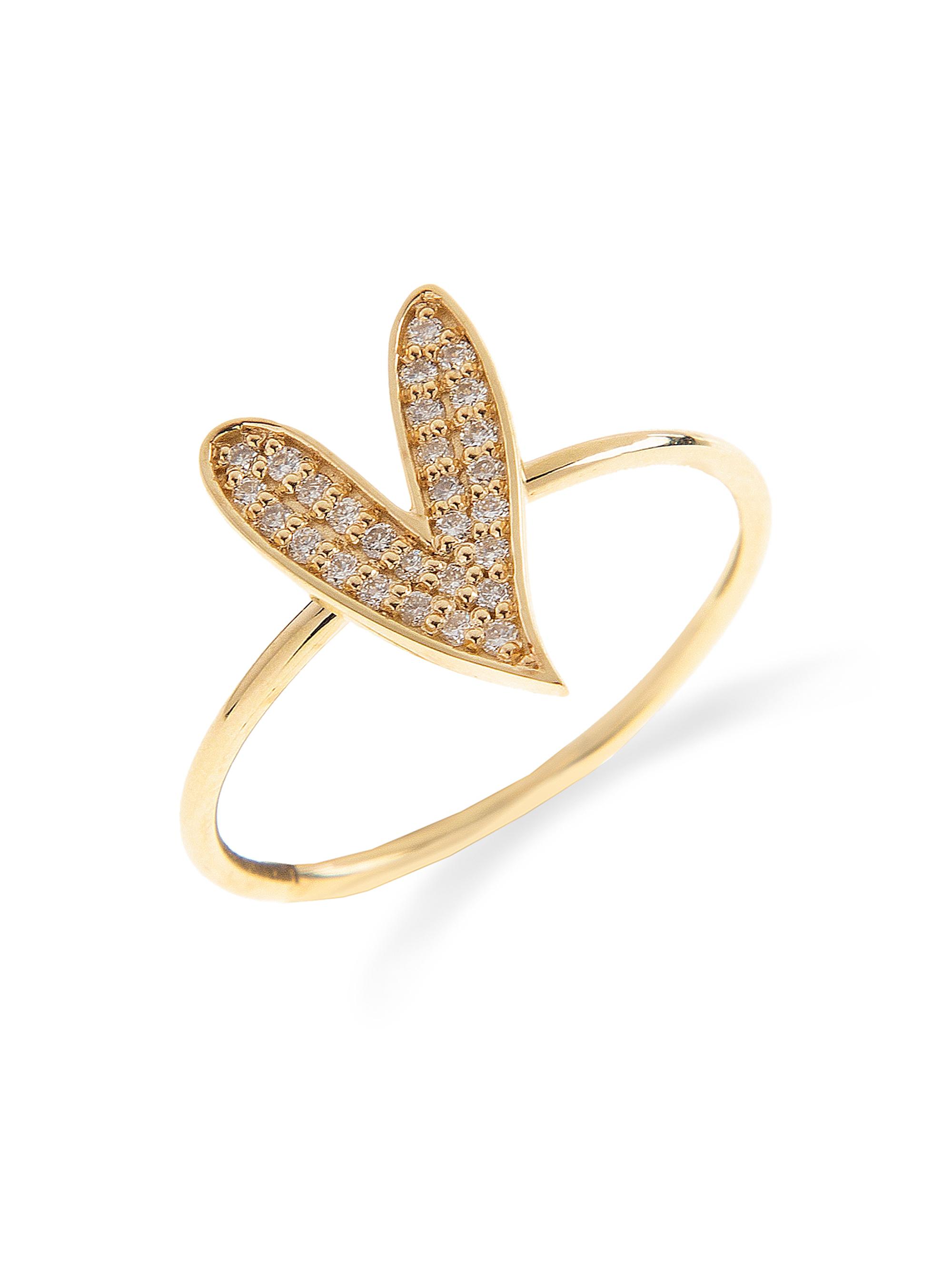 Charms Company Women's Be Mine 14K Yellow Gold & 0.16 TCW Diamond Heart Ring - Yellow Gold