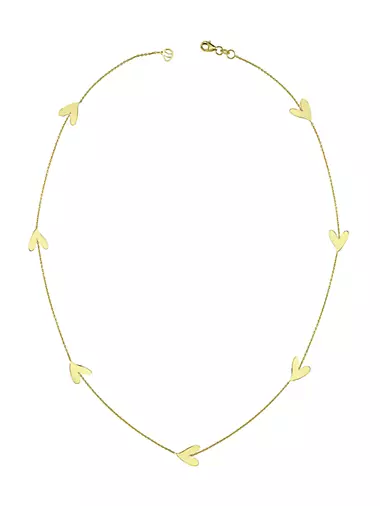Be Mine 14K Yellow Gold Heart Station Necklace