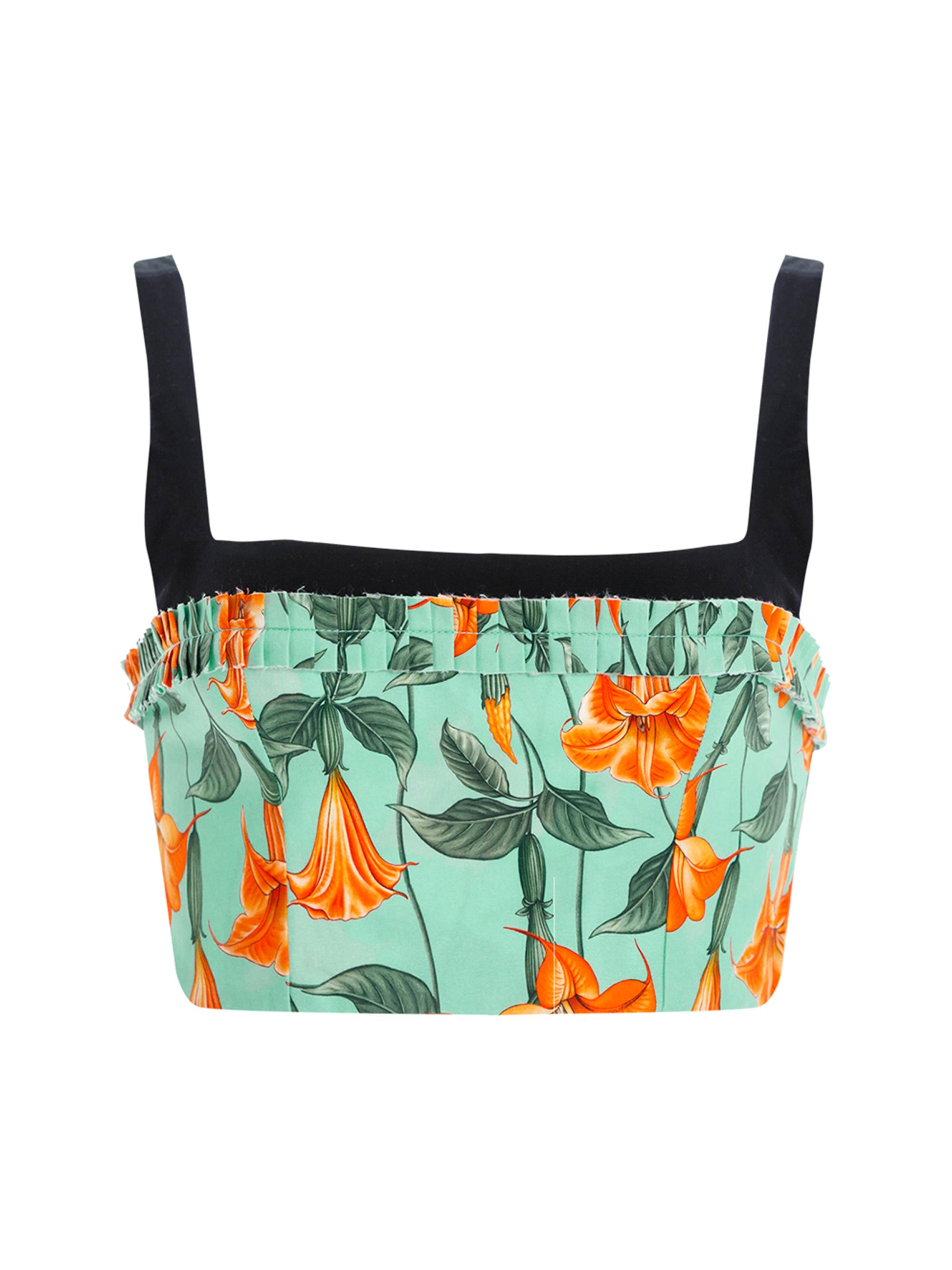 Agua by Agua Bendita Women's Curandera Nectarina Sabanero Dorado Cotton Crop Top