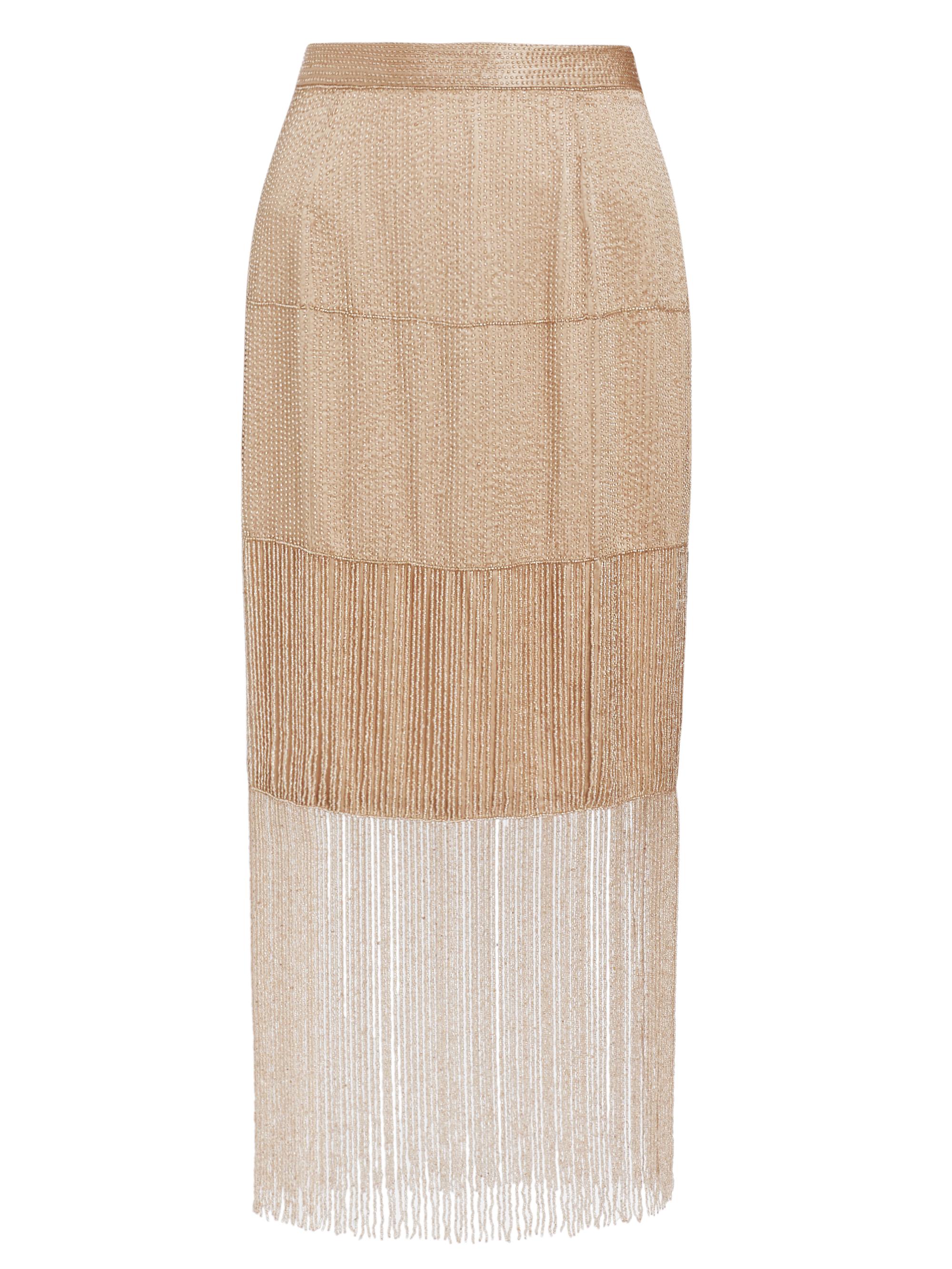 TWP Women's Paltrow Beaded Midi-Skirt - Rose Gold