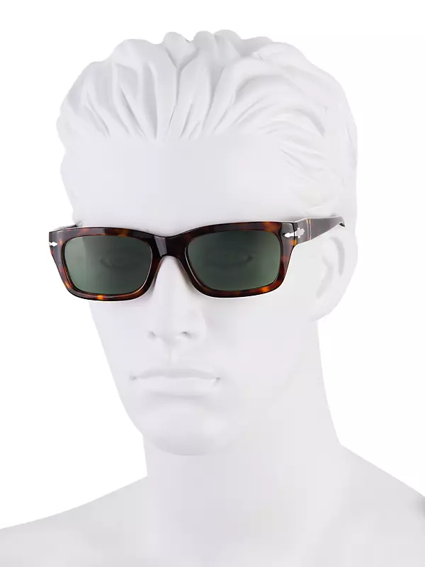 57MM Rectangular Tortoiseshell Sunglasses