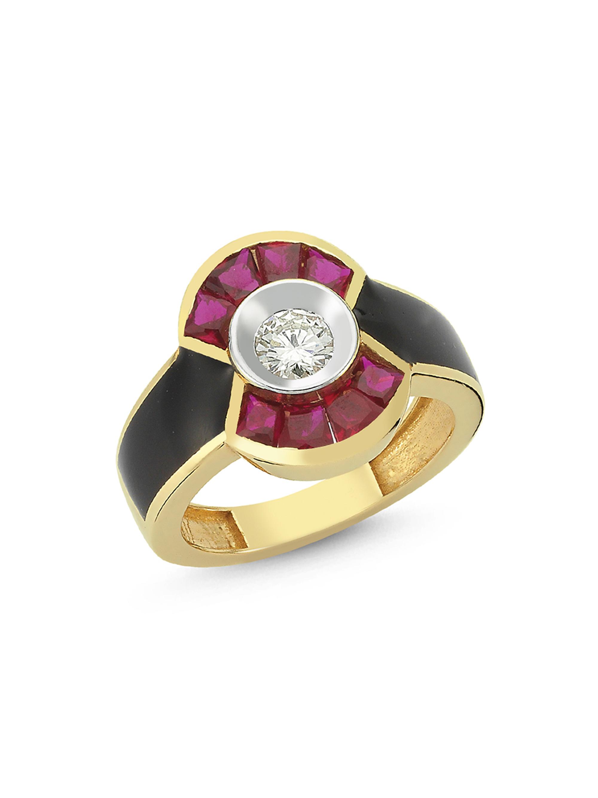 Melis Goral Women's Reflection 14K Gold, Diamond & Ruby Ring - Red