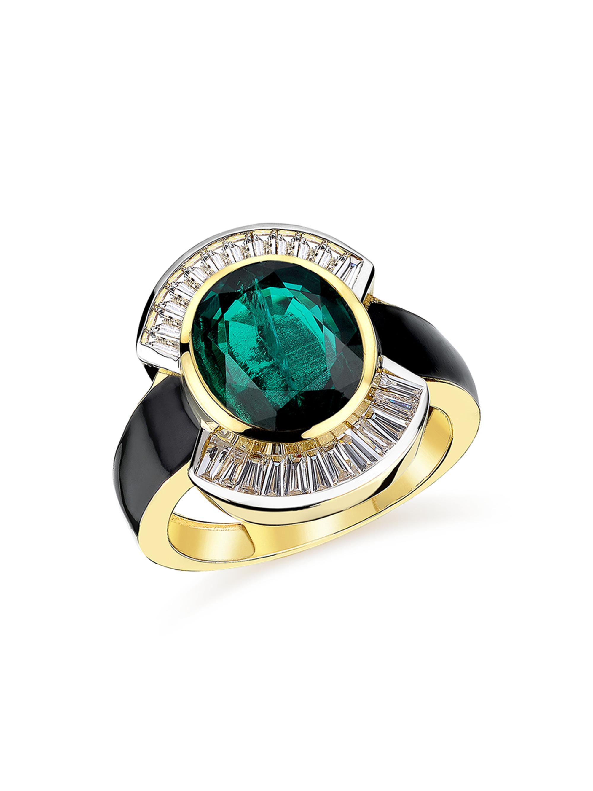 Melis Goral Women's Reflection 14K Gold, Diamond & Green Quartz Ring - Green