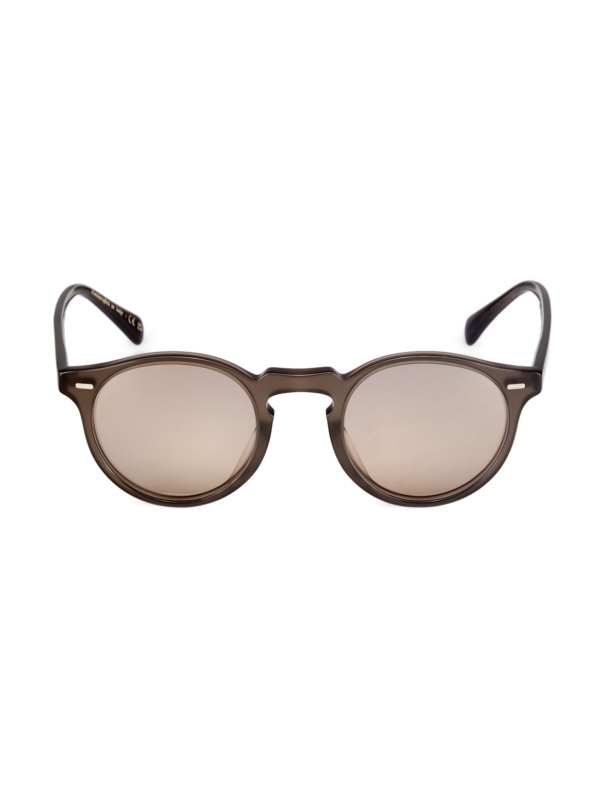 Brunello Cucinelli & Oliver Peoples Men's Gregory Peck 50MM Phantos Round Sunglasses - Grey