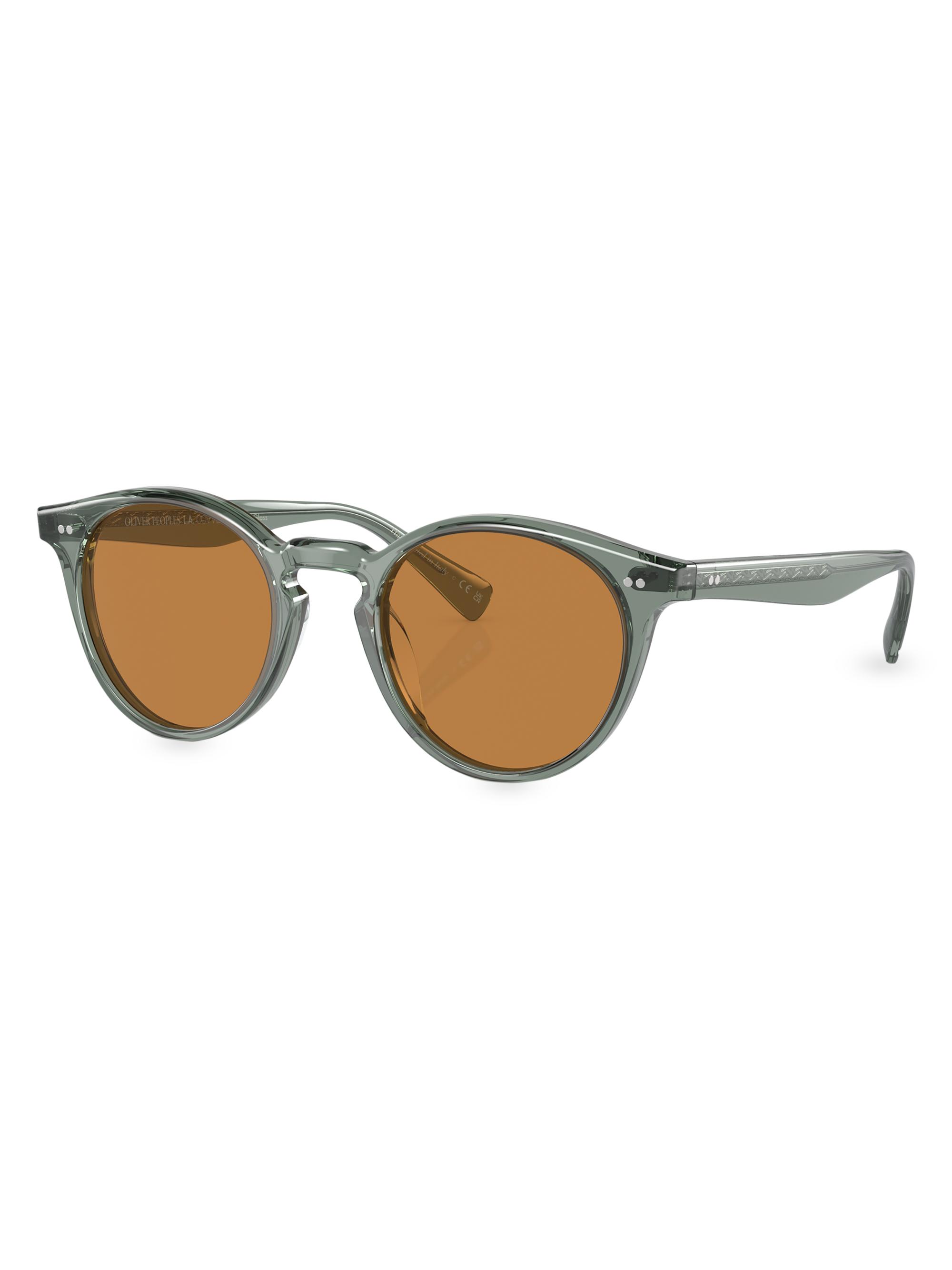 Oliver Peoples Men's Romare Phantos 50MM Round Sunglasses - Steel Blue Orange