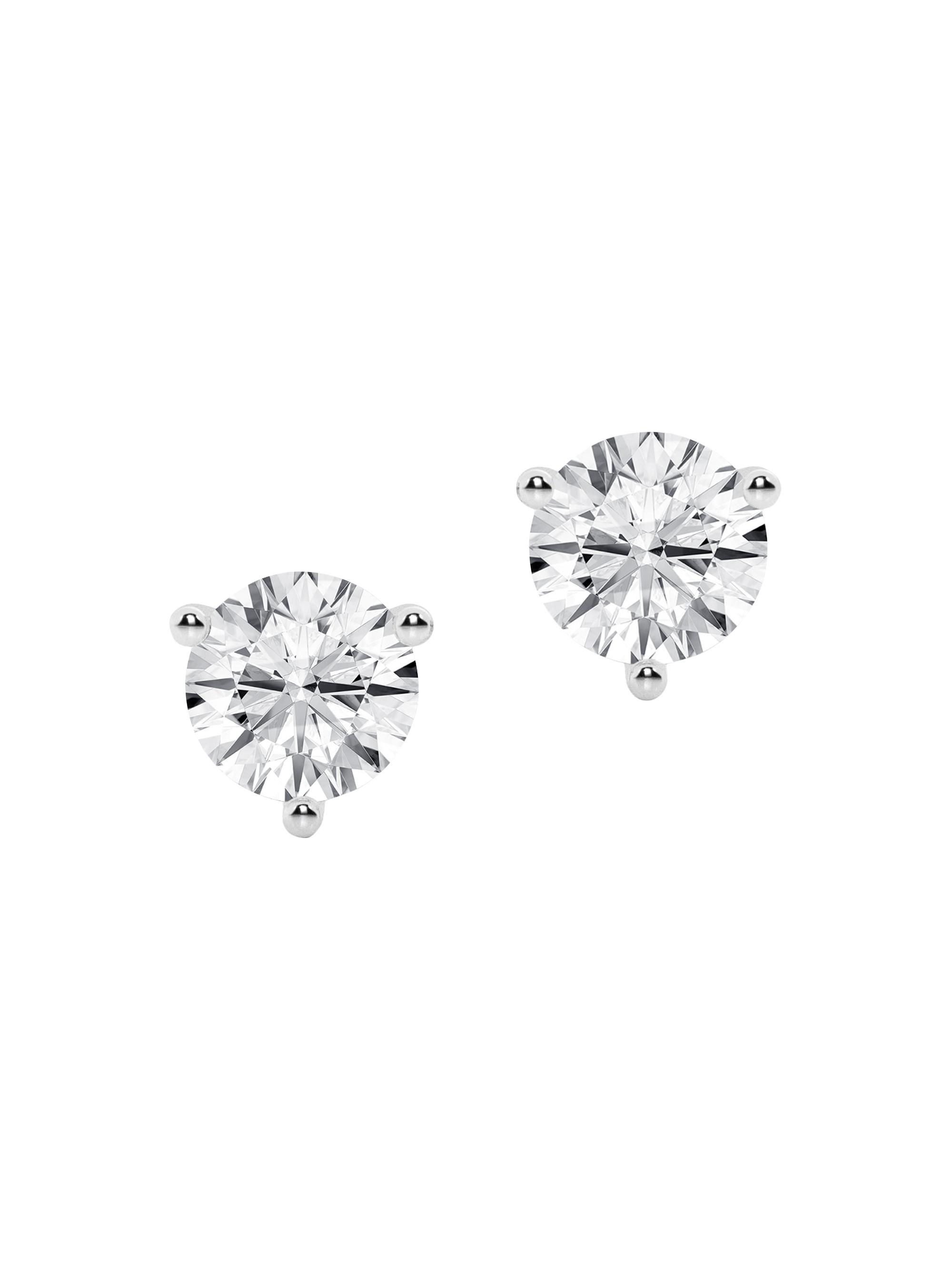 Saks Fifth Avenue Collection Women's 18K White Gold & 1.25 TCW Natural Diamond Martini Stud Earrings - White