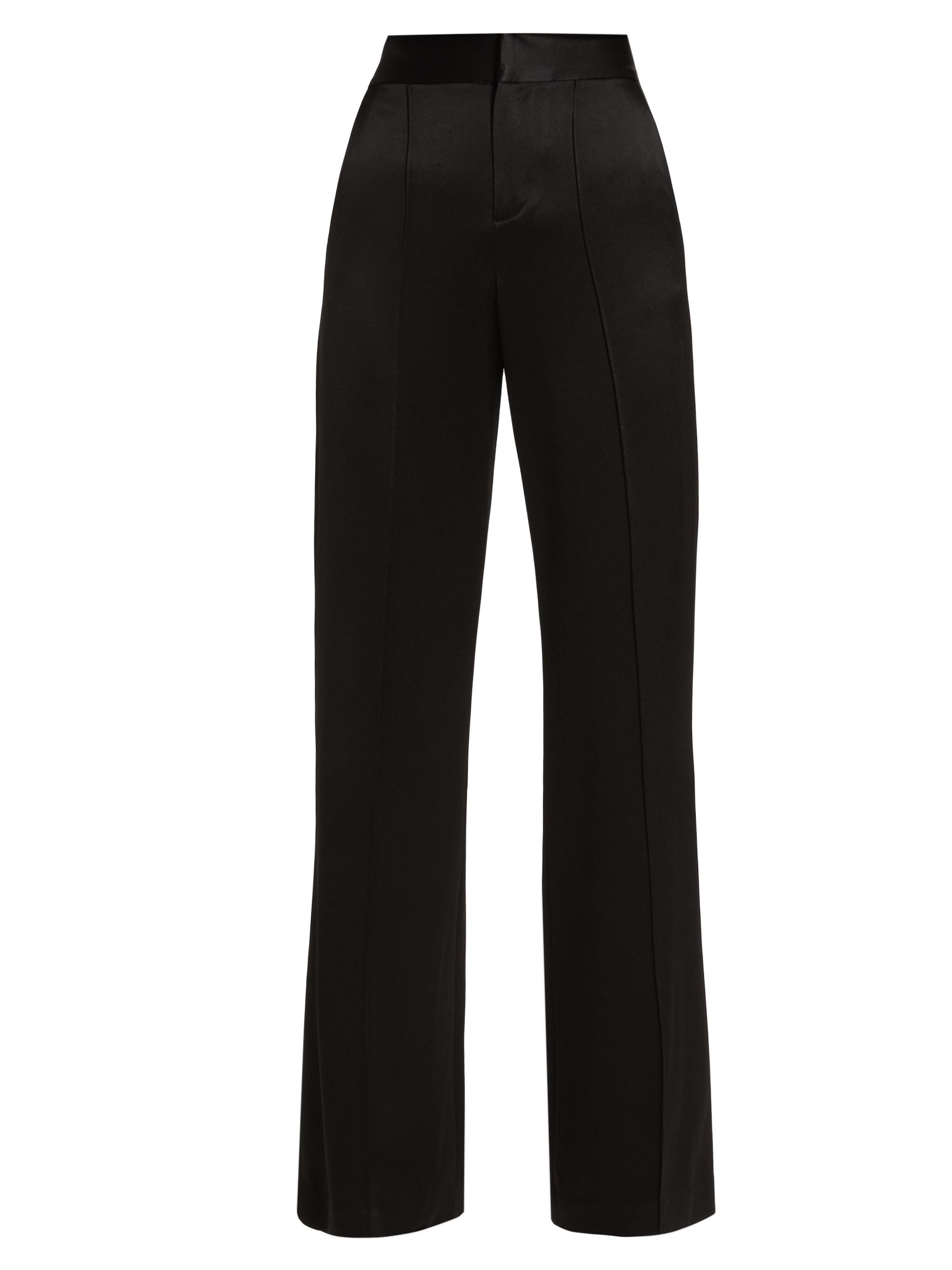 Alice + Olivia Women's Dylan Silk High-Waisted Wide-Leg Pants - Black