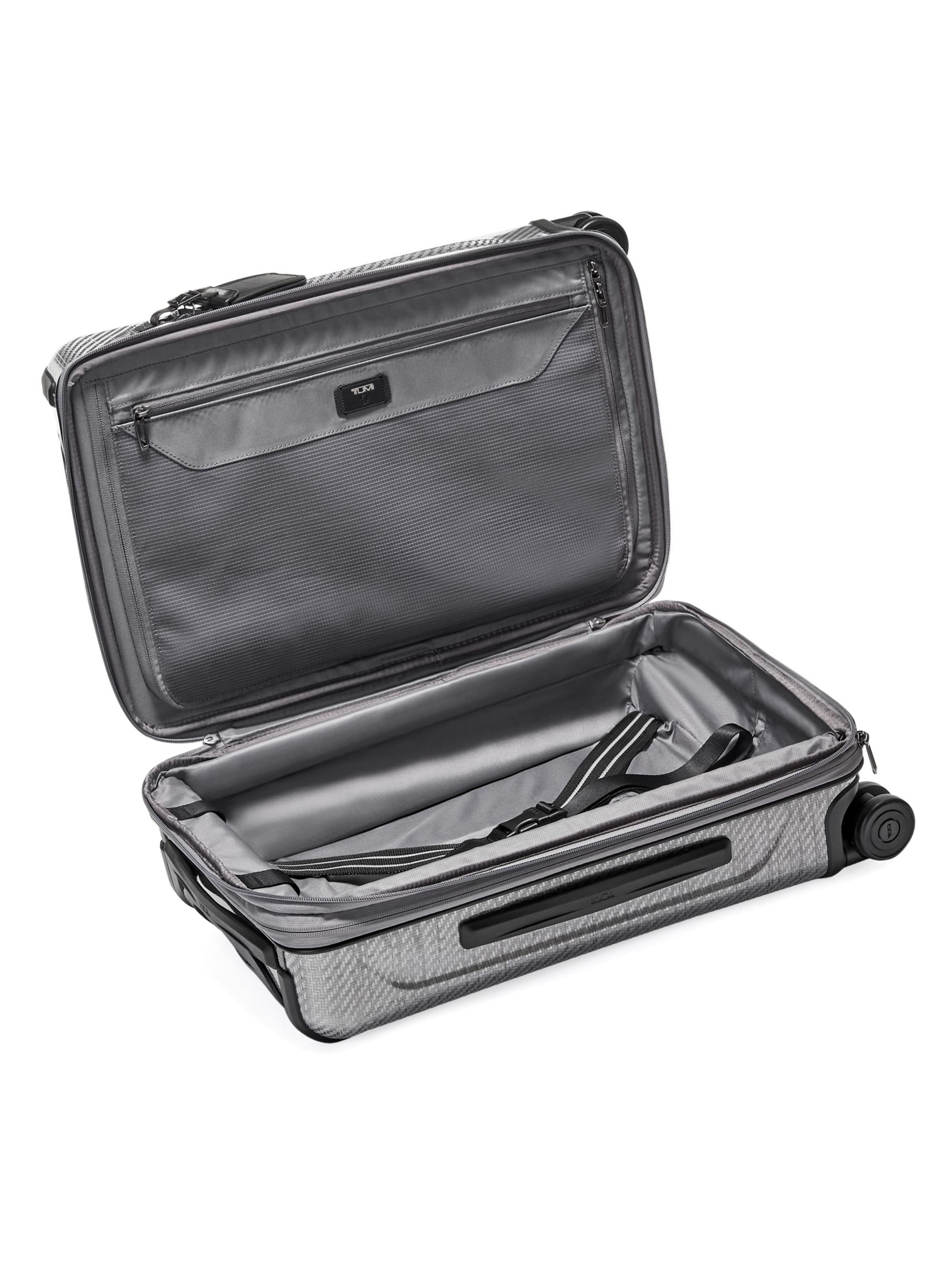 TUMI Tegra-Lite International Front Pocket Carry-On Suitcase - Graphite - back view in Na