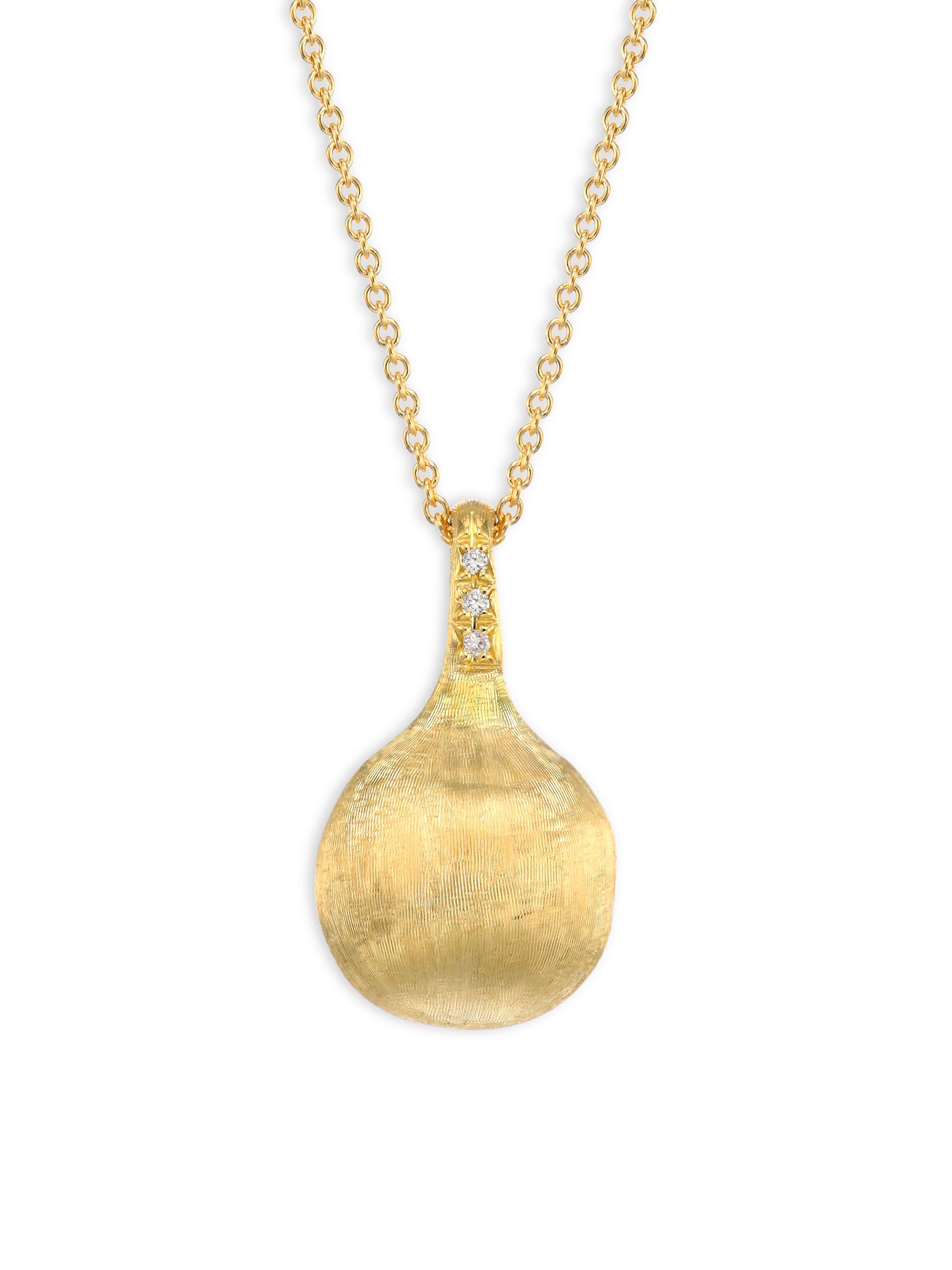 Marco Bicego Women's Africa Boules 18K Yellow Gold & 0.03 TCW Diamond Pendant Necklace - Gold