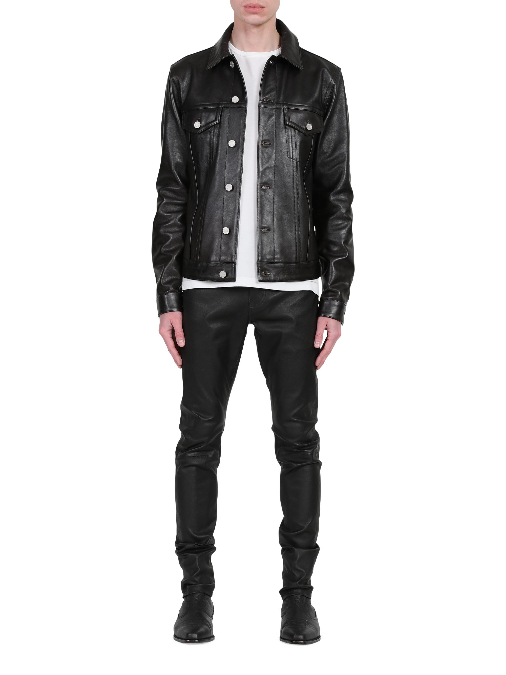 Purple Brand Low-Rise Leather Jeans | Saks Fifth Avenue
