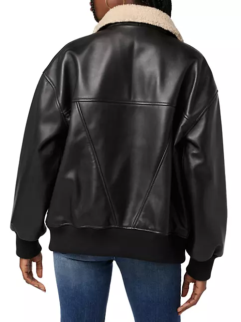 Allure Faux Leather Bomber Jacket | US 0 | Cloud | Womens | Lioness