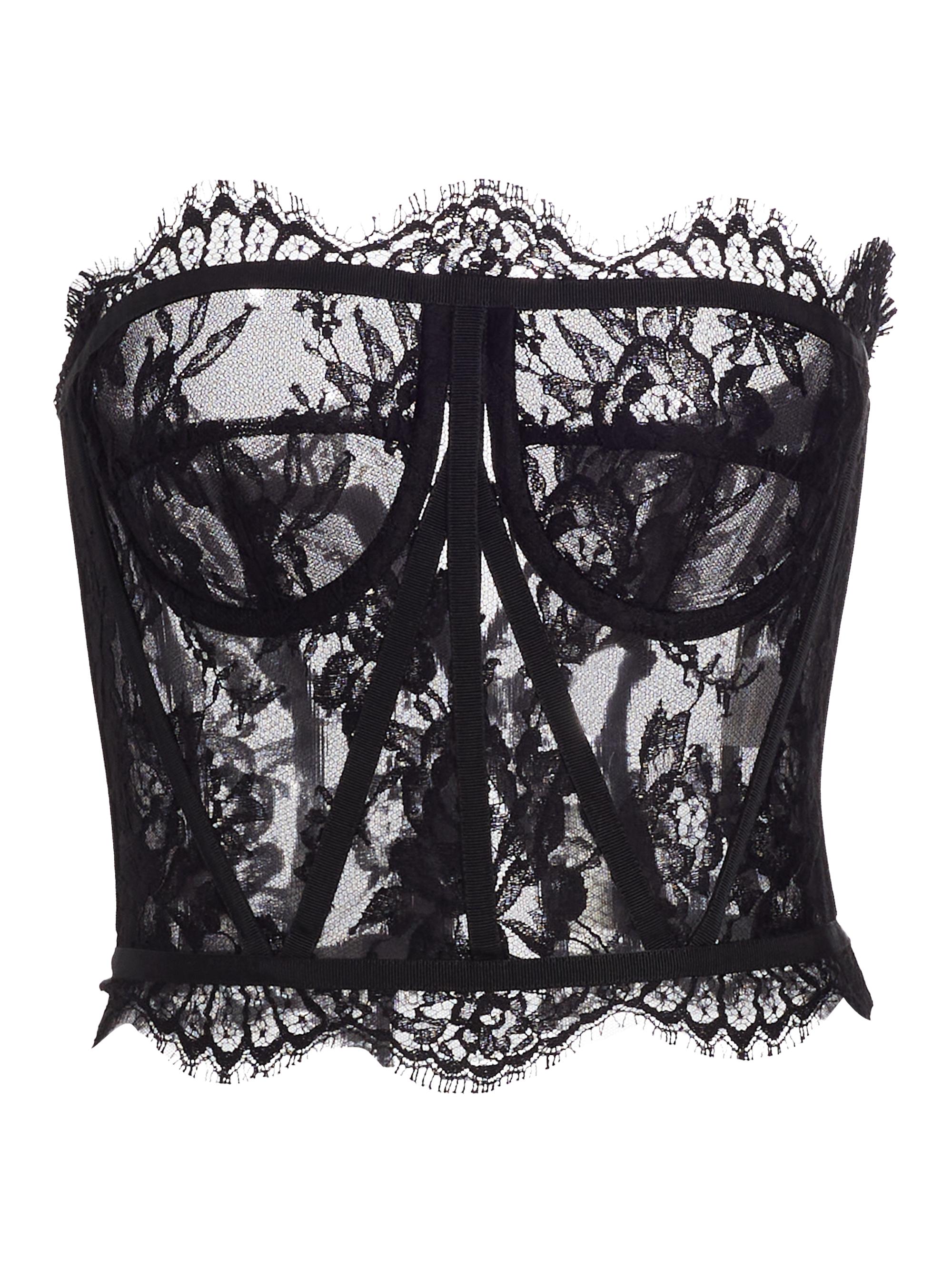 Dolce & Gabbana Women's Strapless Lace Corset Top - Black