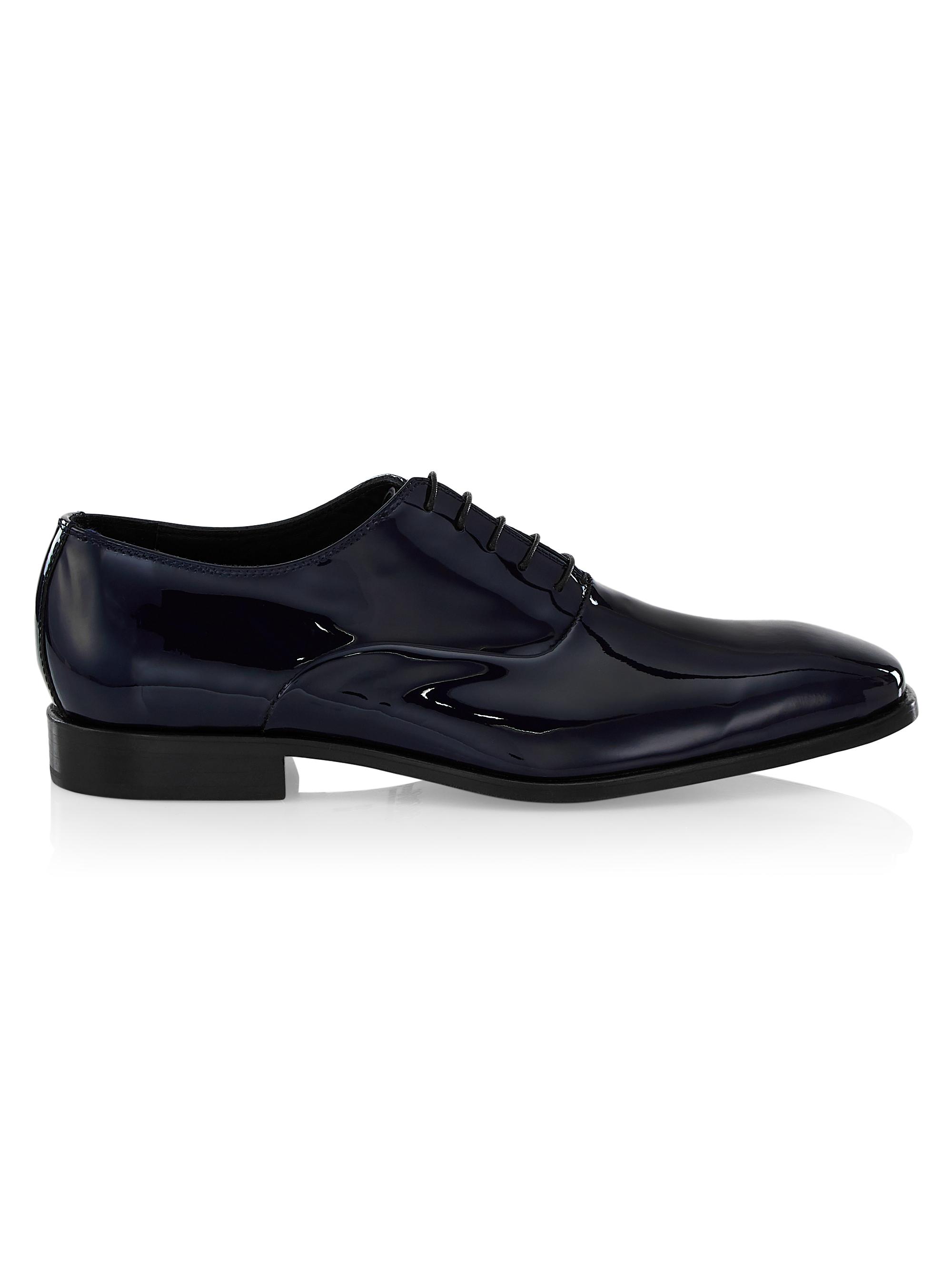 Saks Fifth Avenue Men's COLLECTION Patent Leather Dress Shoes - Navy Blazer