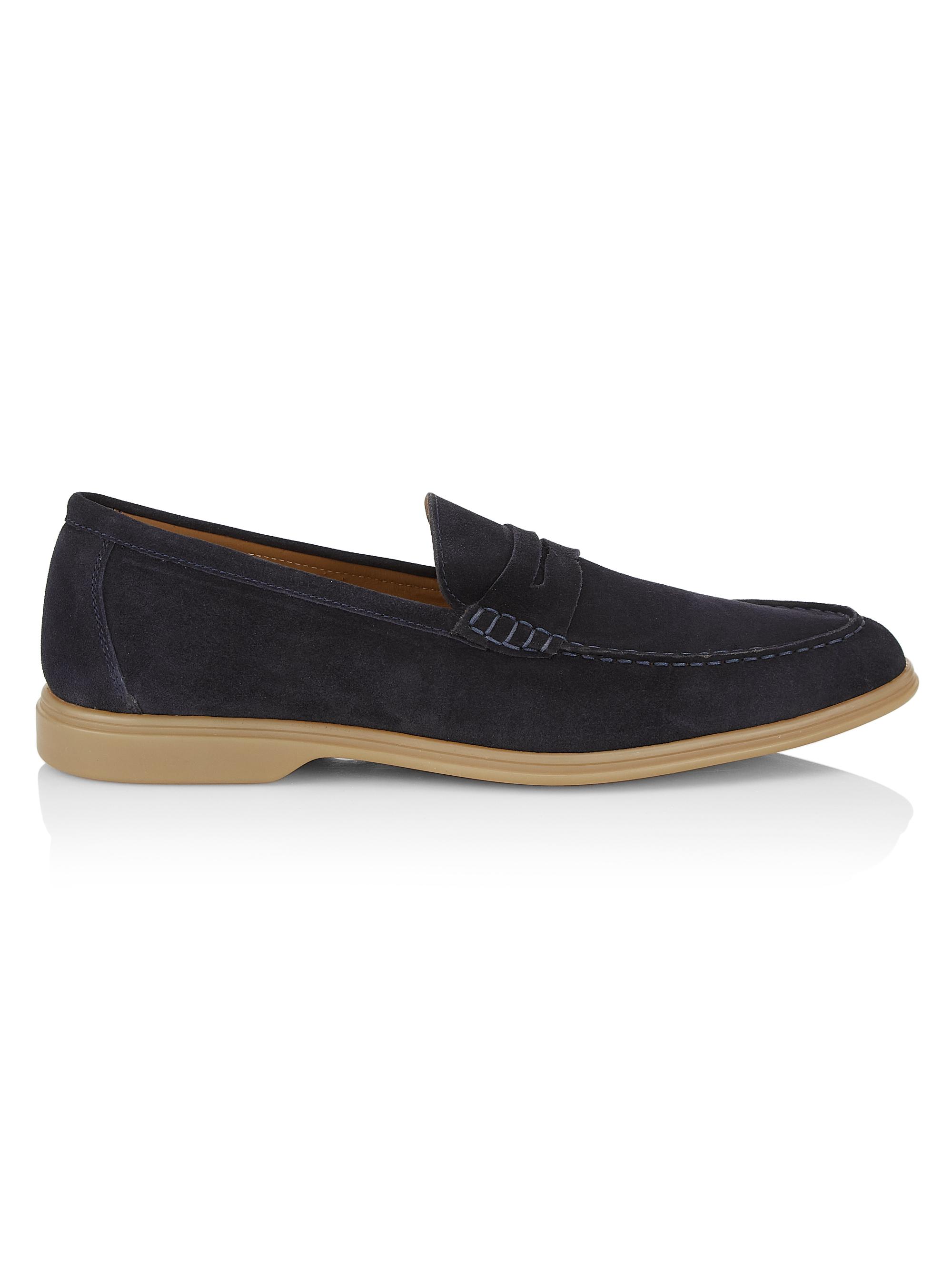 Saks Fifth Avenue Men's COLLECTION Suede Penny Loafers - Navy Blazer