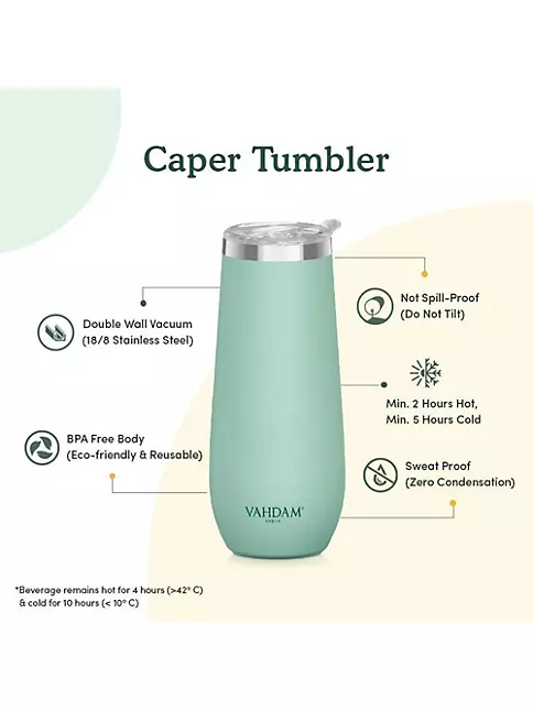 Caper Tumbler Insulated (Black) - VAHDAM® USA