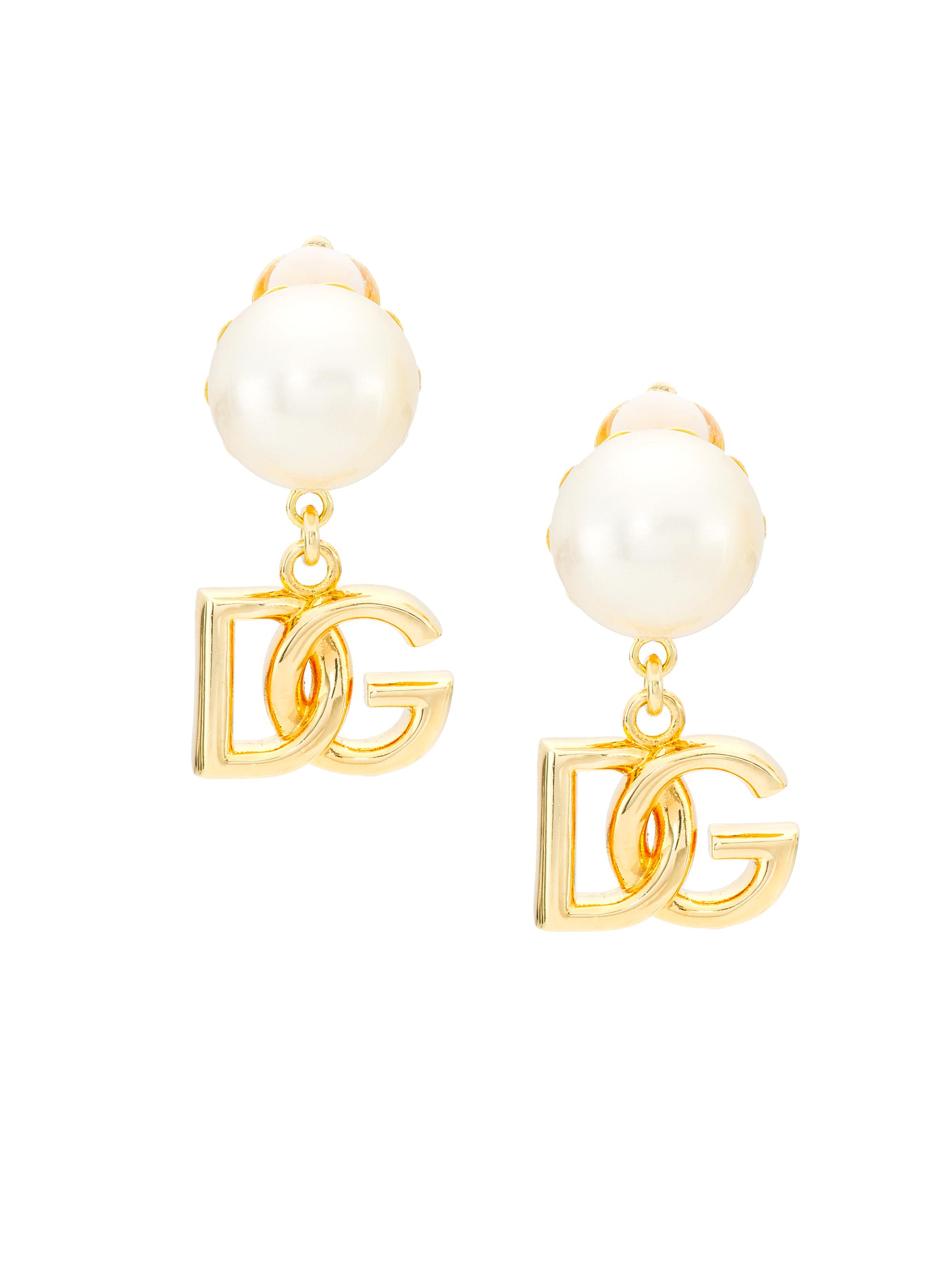 Dolce & Gabbana Women's Gold-Plated & Plexiglass Faux Pearl Clip-On Drop Earrings - Gold