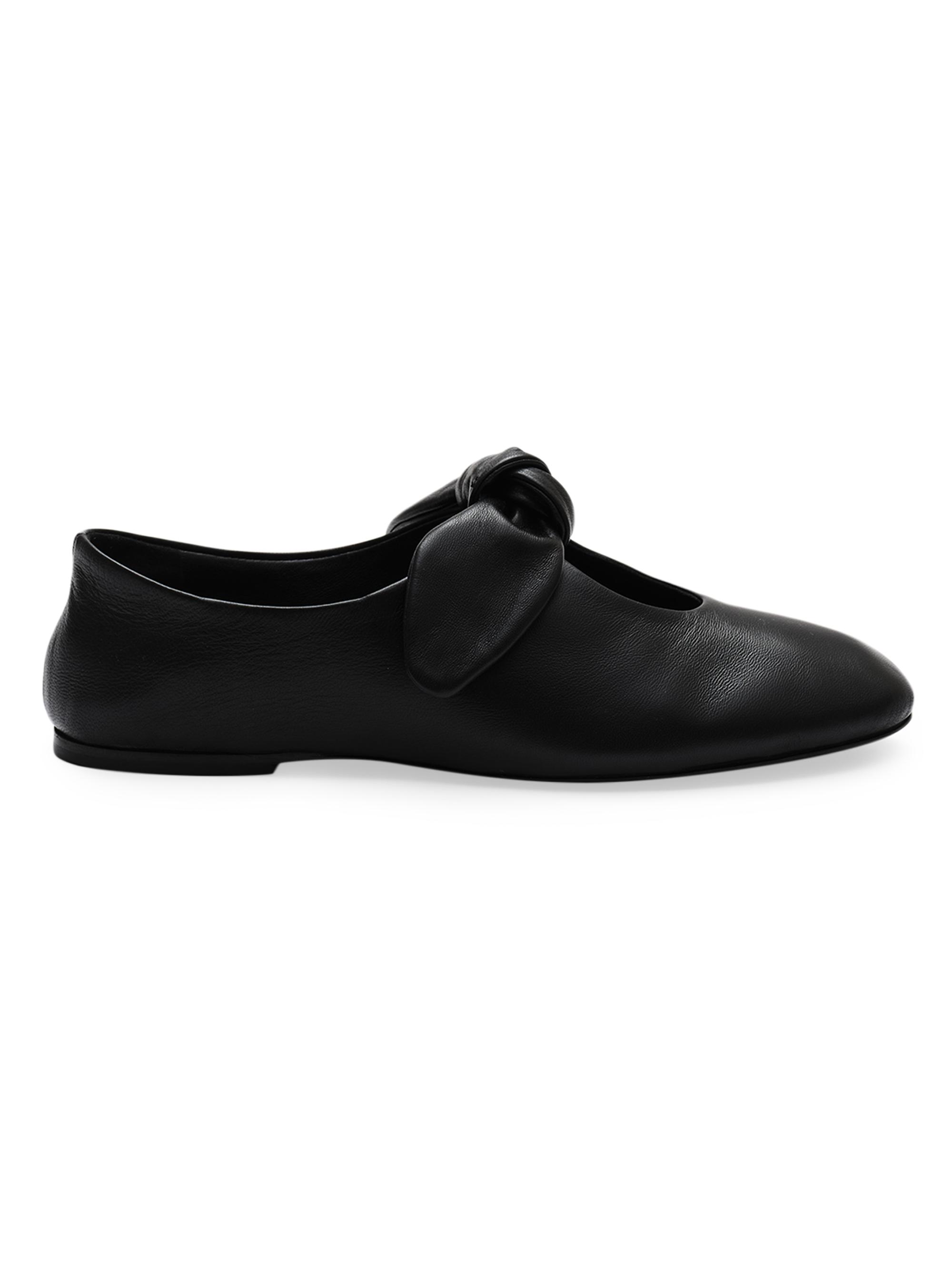 Co Women's Bow Leather Flats - Black