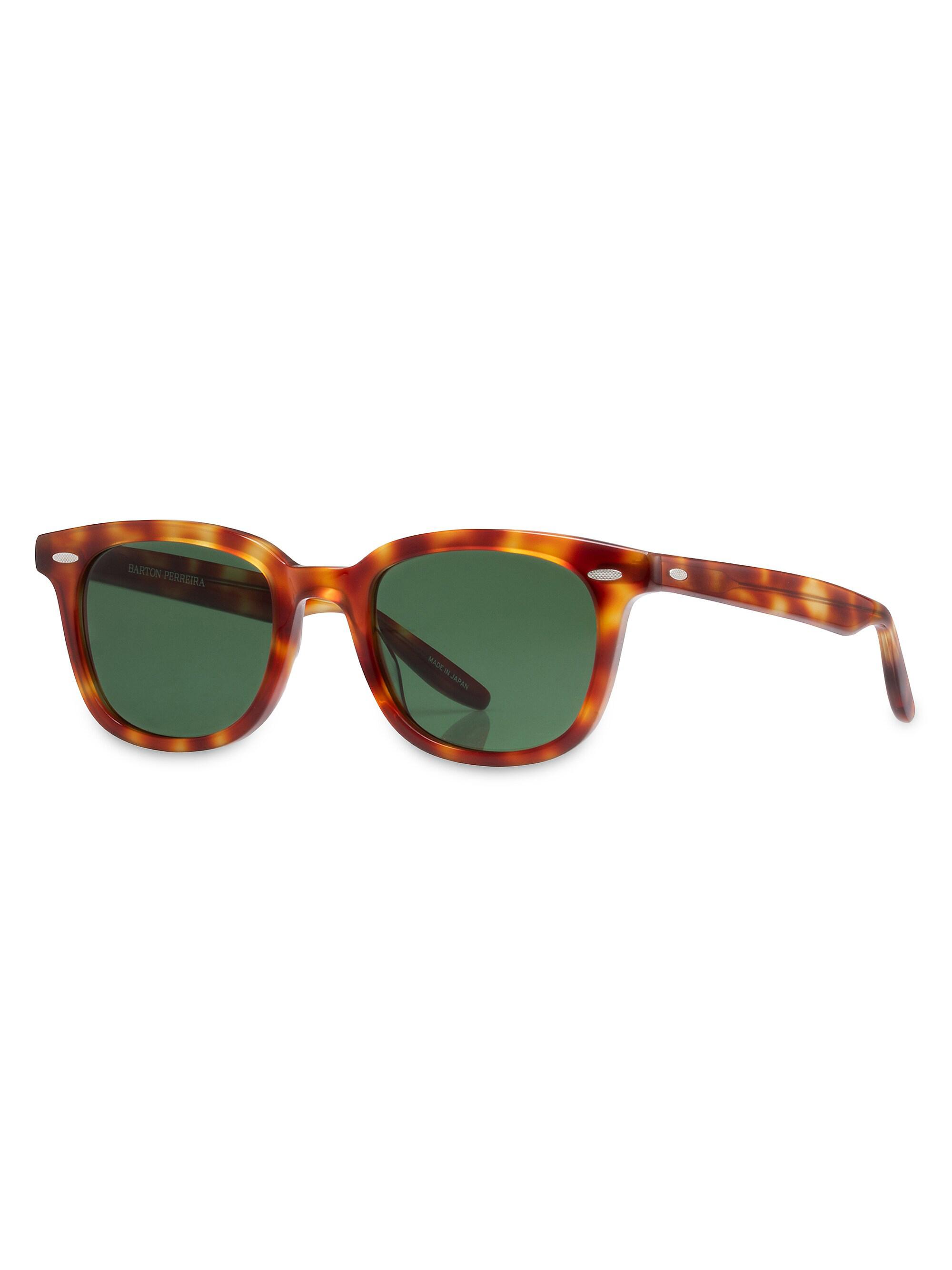 Barton Perreira Men's Cecil 50MM Round Sunglasses - Tortoise Green