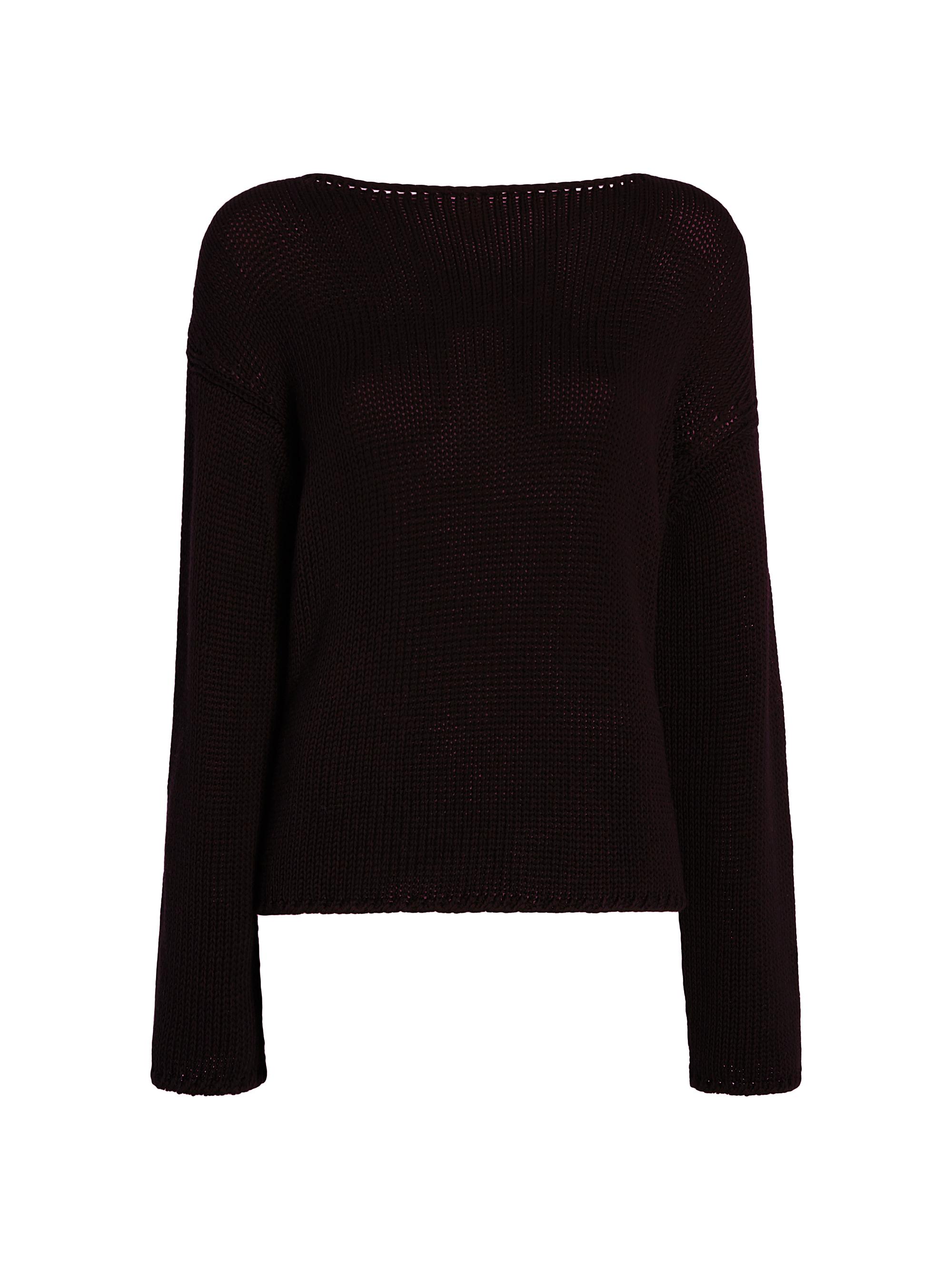 Another Tomorrow Women's Draped Knit Sweater - Black