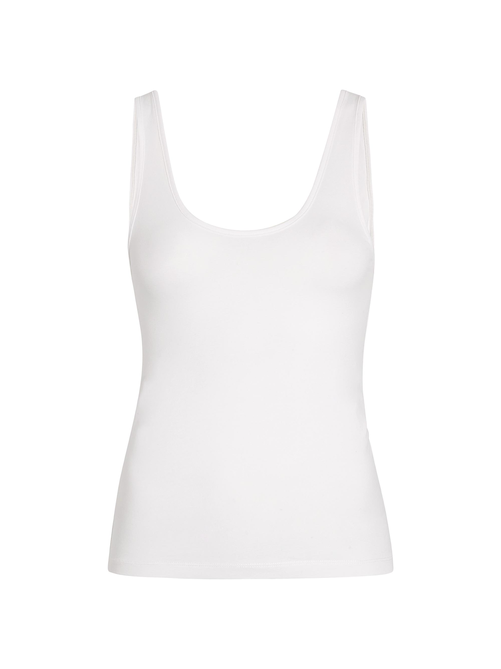 Another Tomorrow Women's Stretch-Cotton Tank Top - Black
