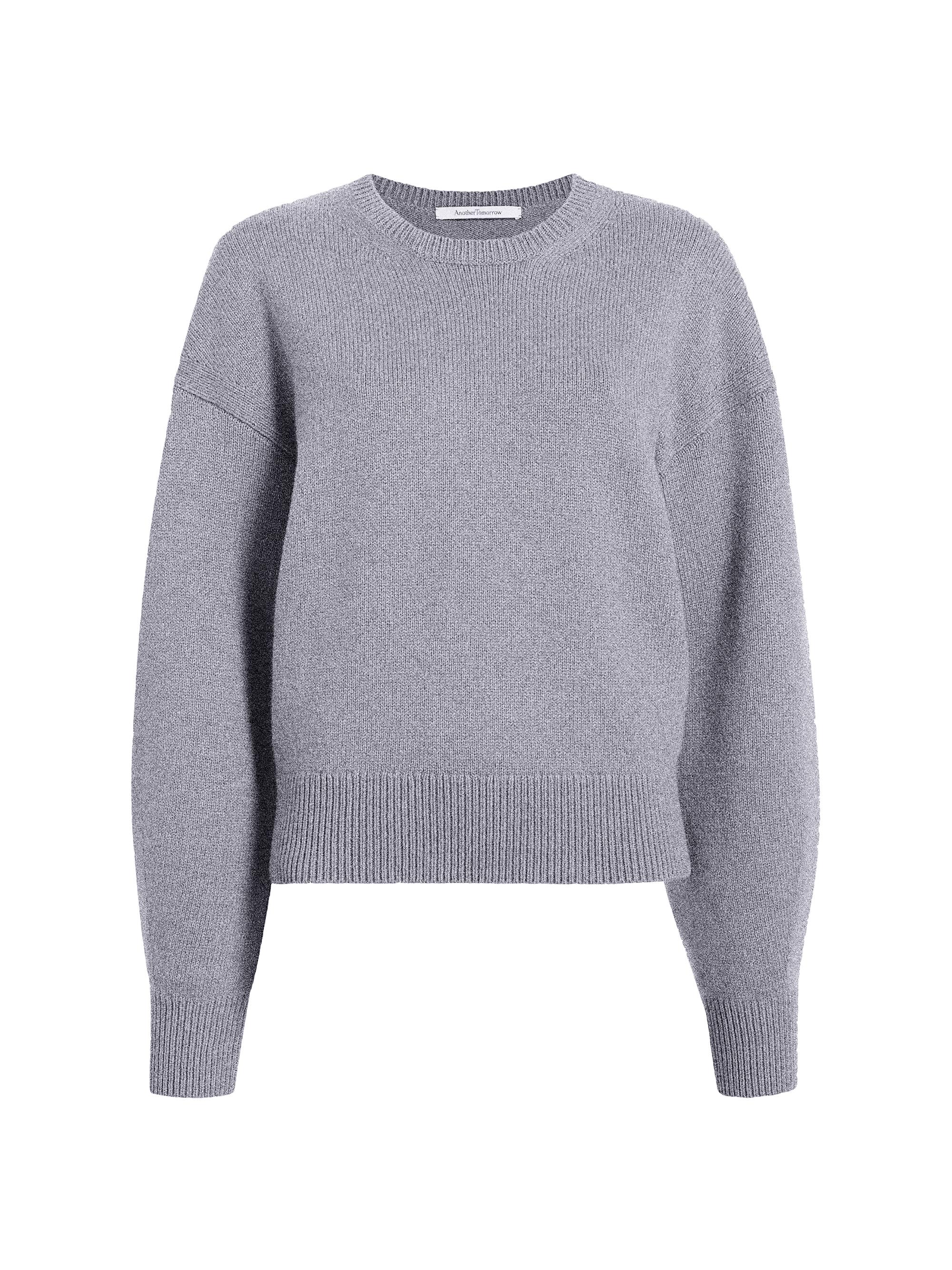 Another Tomorrow Women's Cashmere-Wool Sweater - Heather Grey
