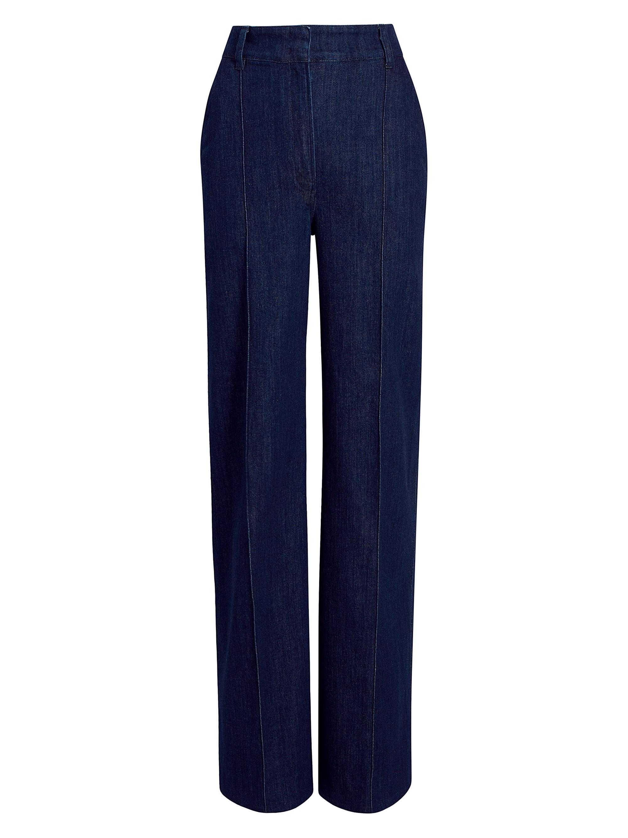 Another Tomorrow Women's High-Waisted Denim Trousers - Dark Wash