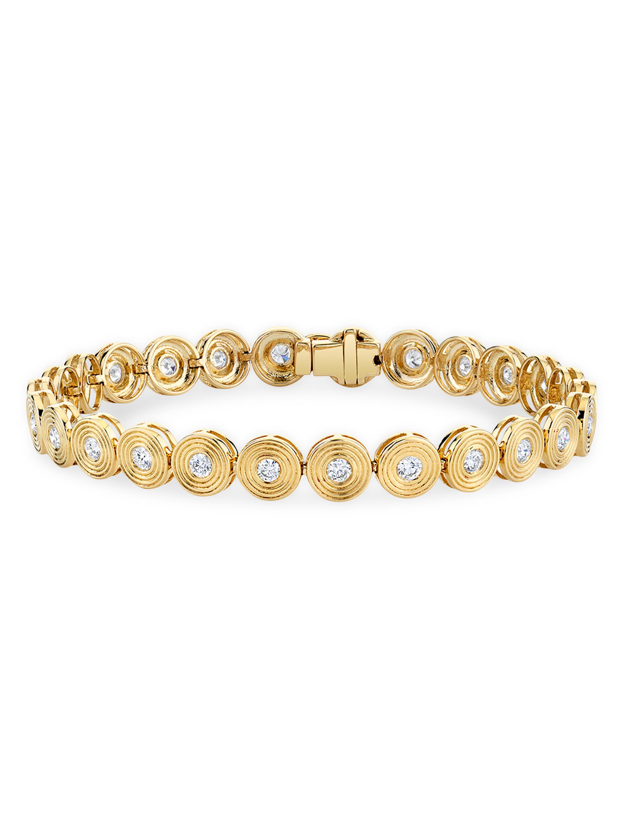 Sydney Evan Women's  Stone 14K Gold & Diamond Fluted Tennis Bracelet - Gold