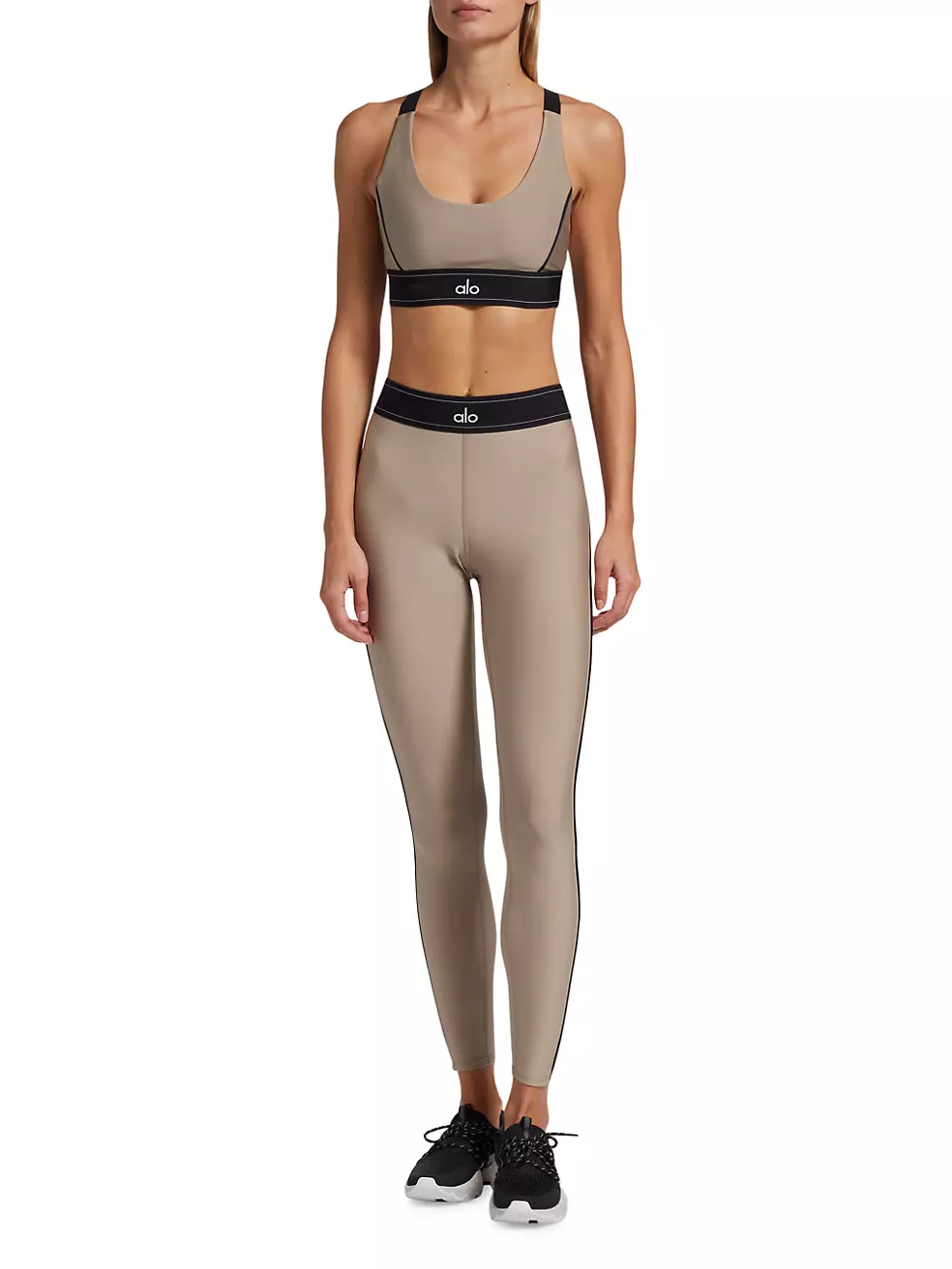 ALO Yoga, Pants & Jumpsuits, Alo Yoga Suit Up Set Both Leggings And Bra  In Gravel And Black Both Size Small