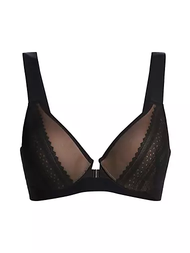 Spanx Bra-Llelujah 36D Illusion Lace Full Coverage Black / Oatmeal