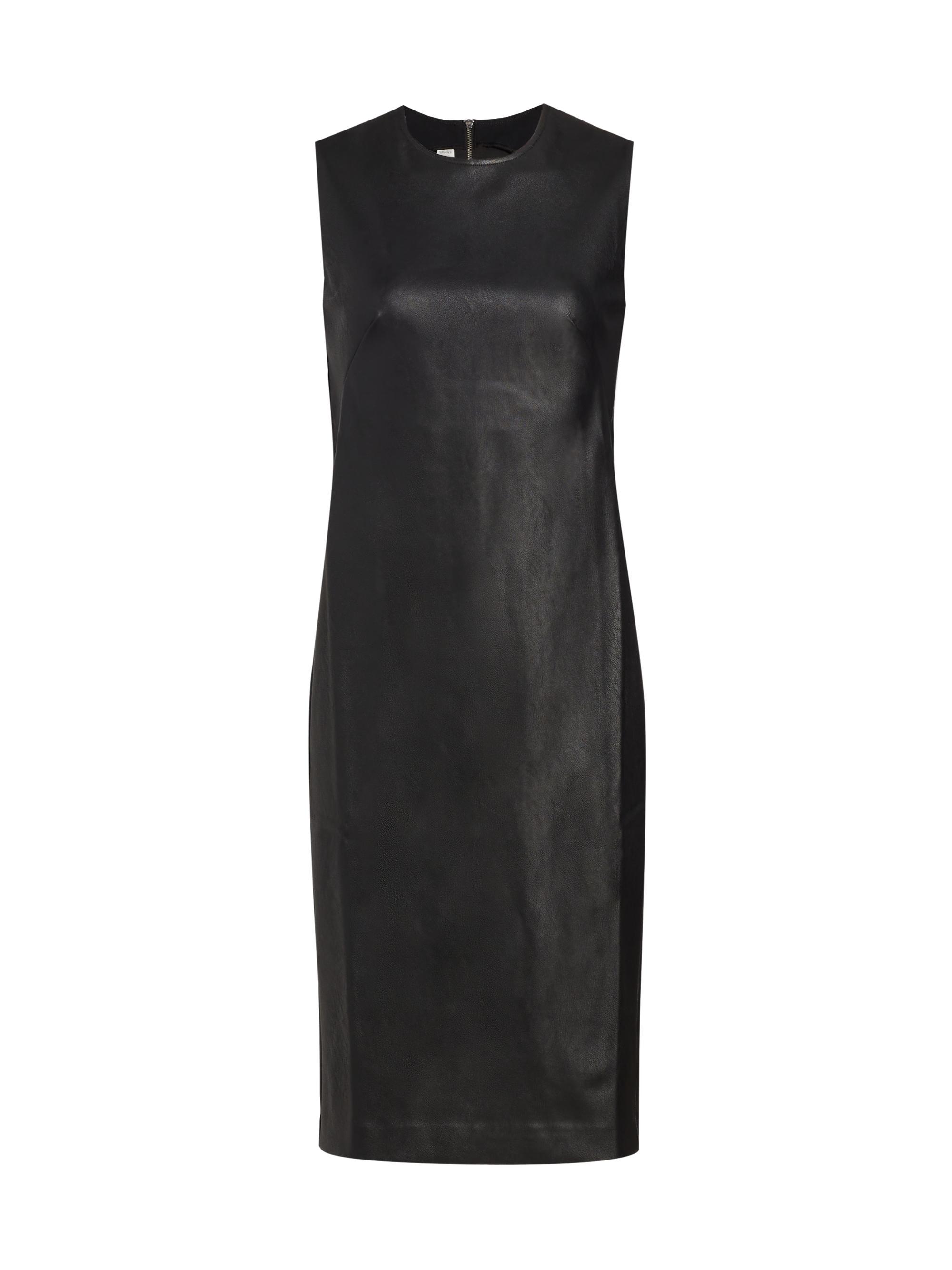 Luxury Black Faux Leather Dress